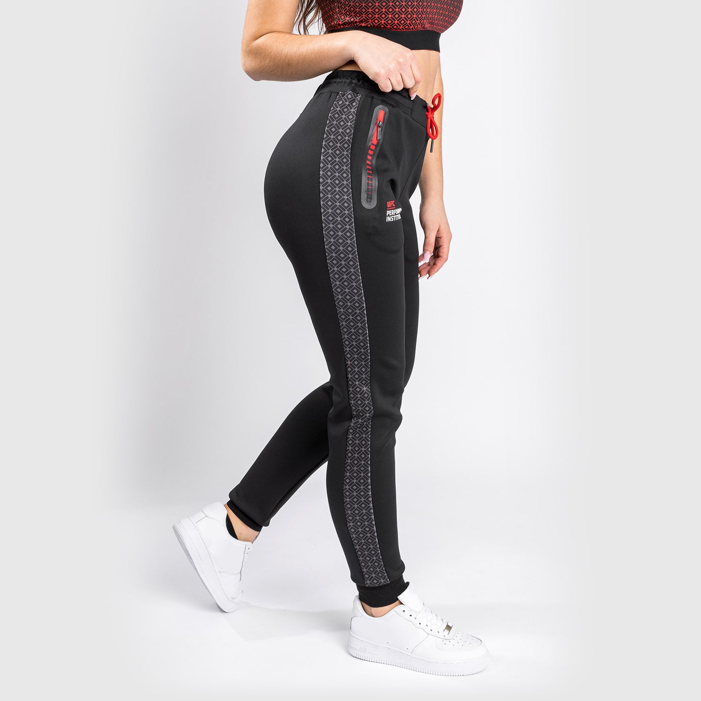 Pantalones de Chándal Venum UFC Performance Institute - Para mujer - Negro/Rojo