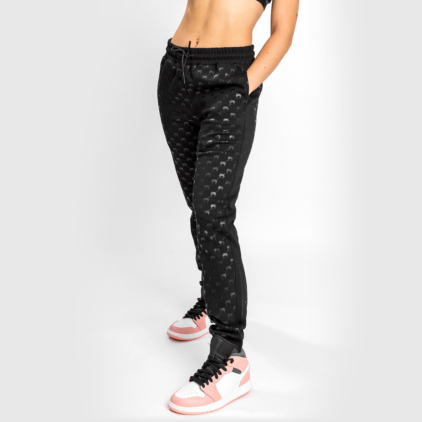 Pantalones de Jogging Venum Monogram para Mujer – Negro/Oro Rosa