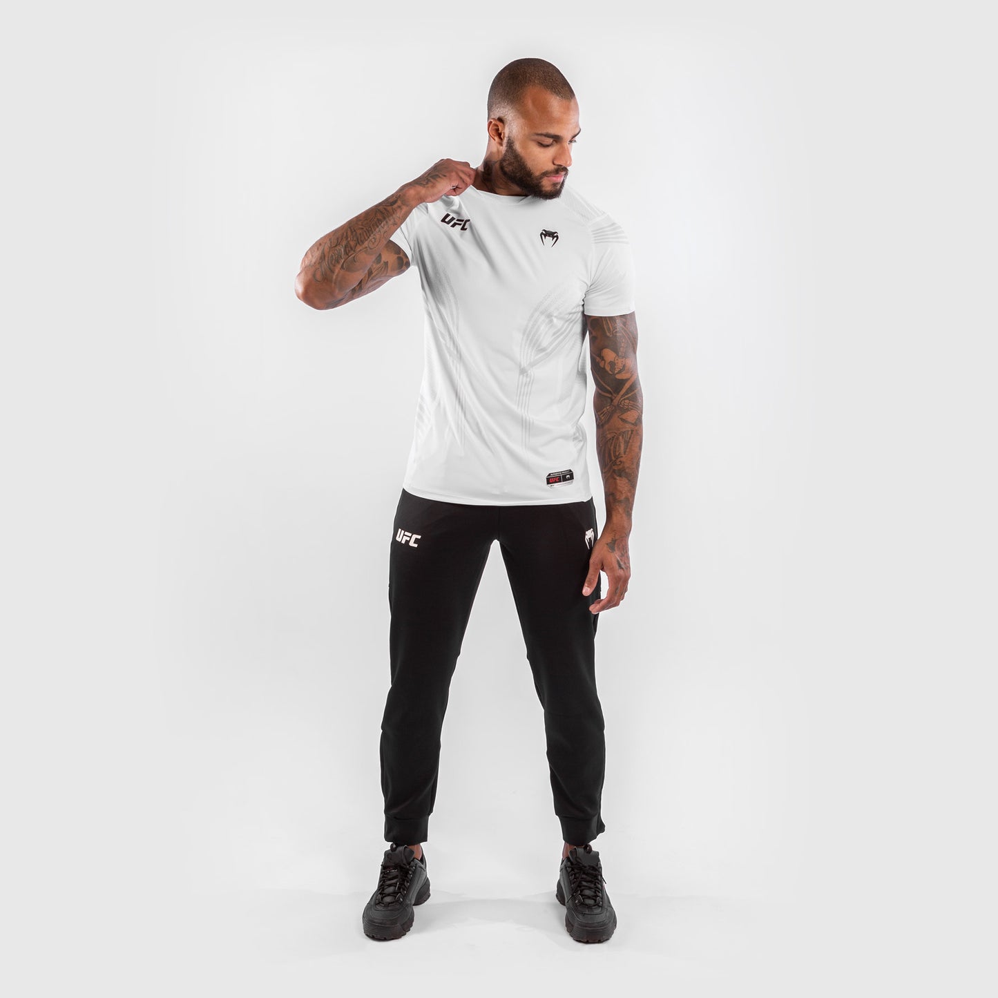 Camiseta Técnica Para Hombre Personalizada UFC Venum Authentic Fight Night - Blanco