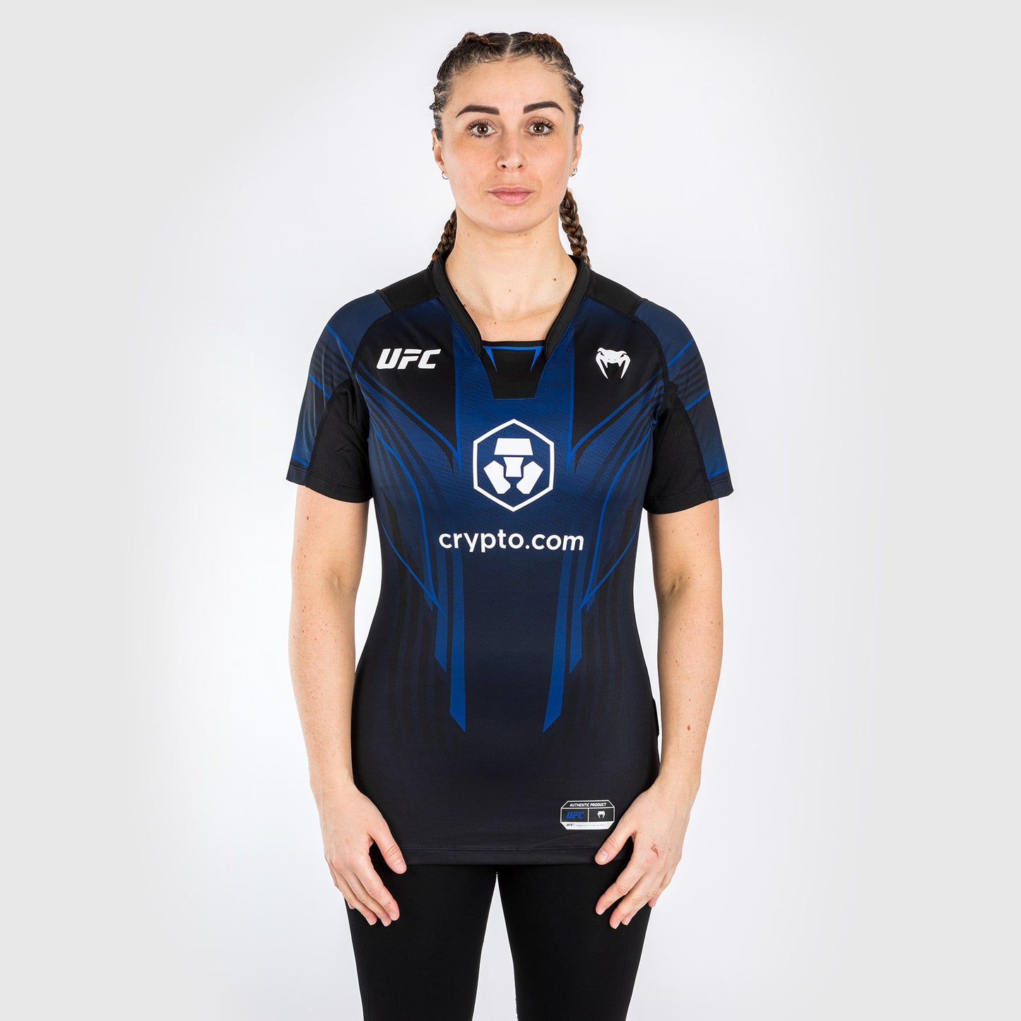 Camiseta UFC Venum personalizada Authentic Fight Night 2.0 para mujer - Midnight Edition