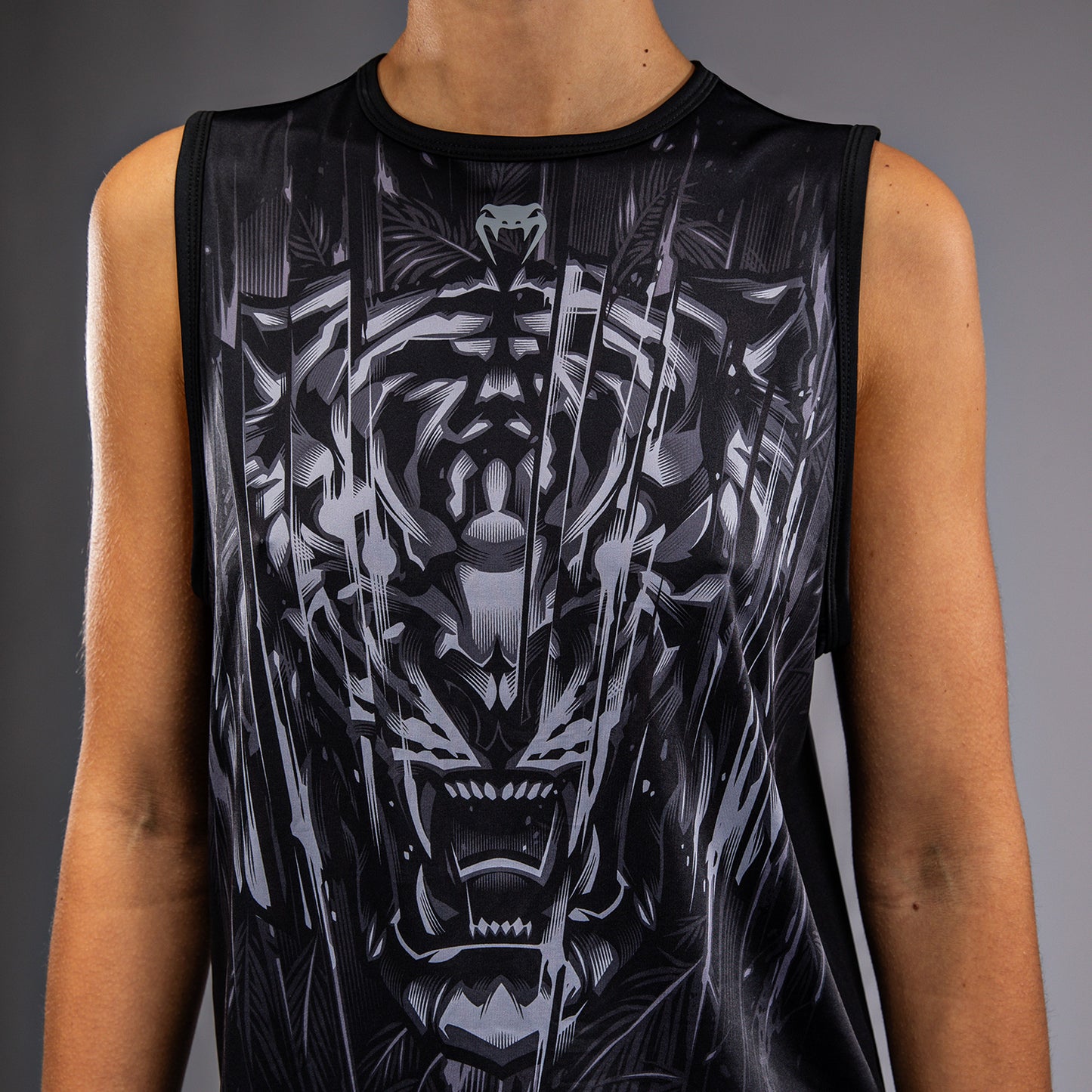 Venum Tiger Top sin Mangas para Mujer - Negro/Plata