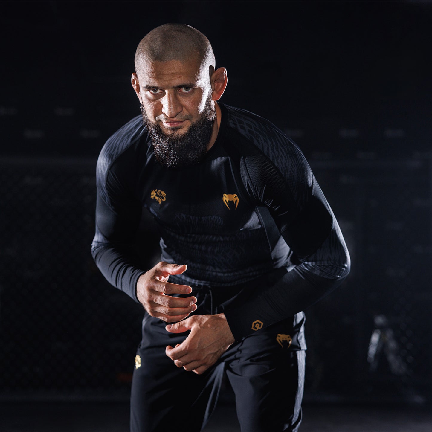Venum x Chimaev Rashguard de Manga Larga  - Negro/Gris