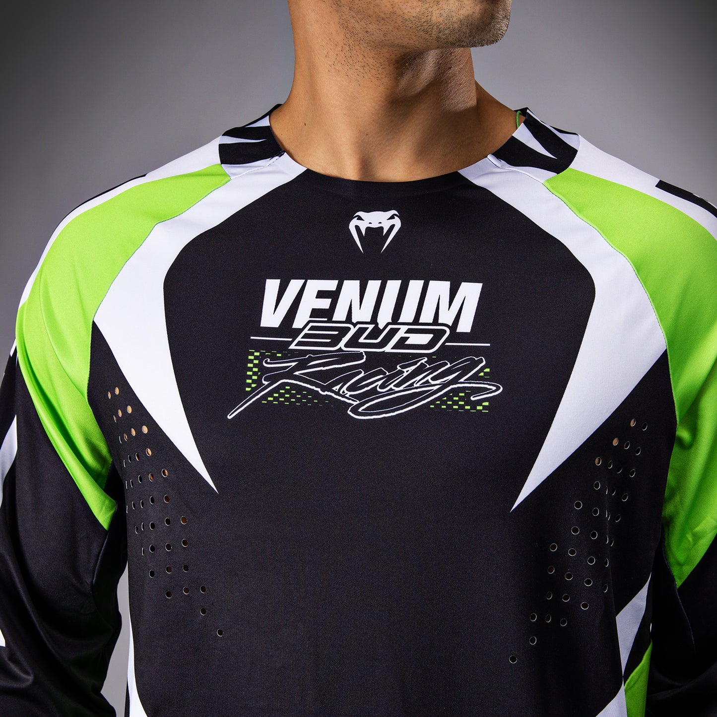 Venum x Bud Racing Camiseta Dry-Tech para Hombre - Negra/Blanca/Verde lima