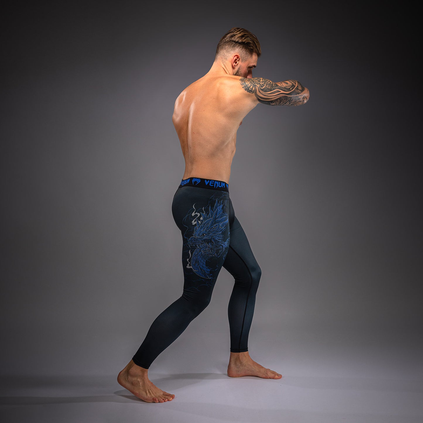 Venum Thunder Dragon Spats – Negro/Azul Real