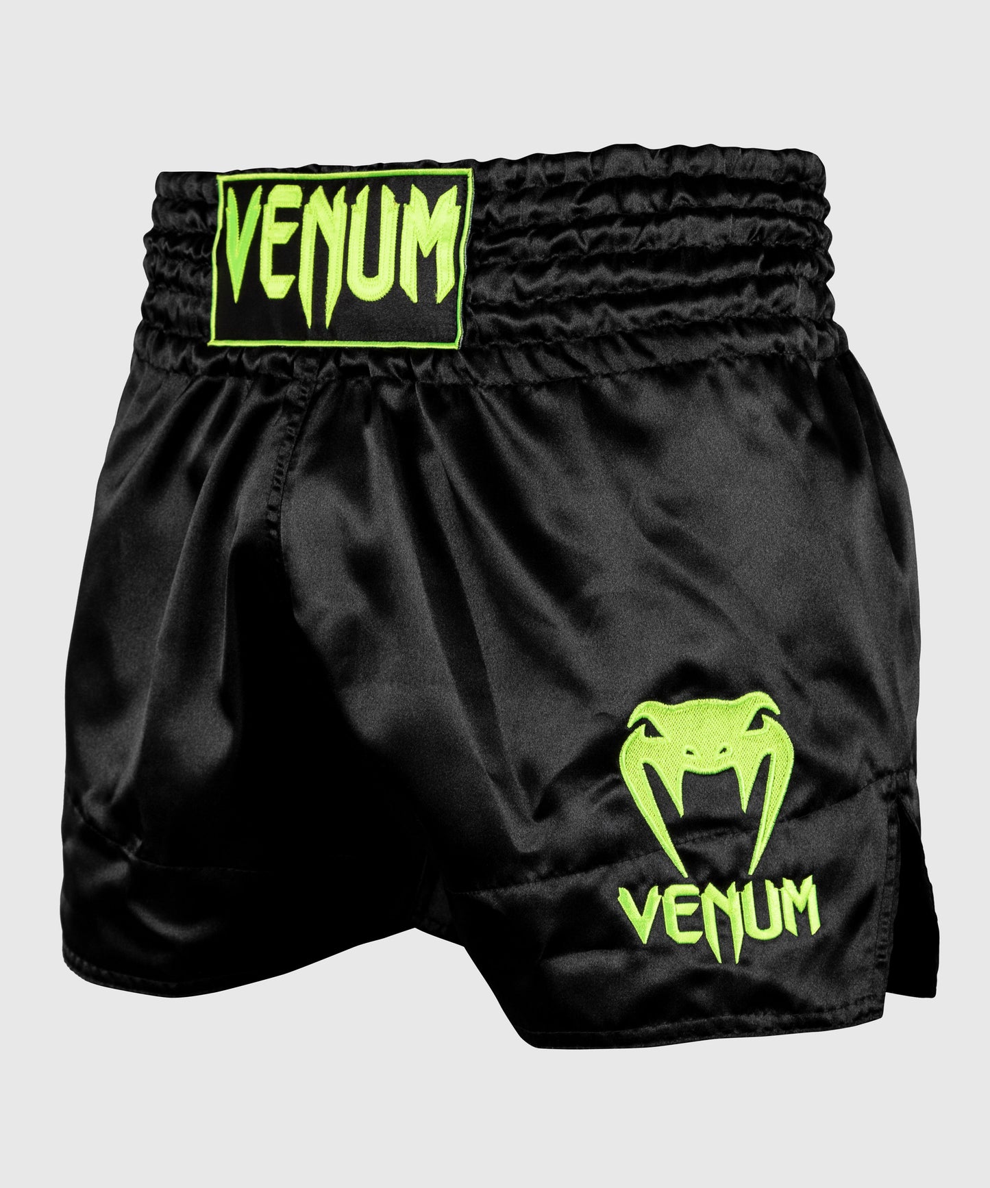 Short de Muay Thai Venum Classic - Negro/amarillo fluorescente