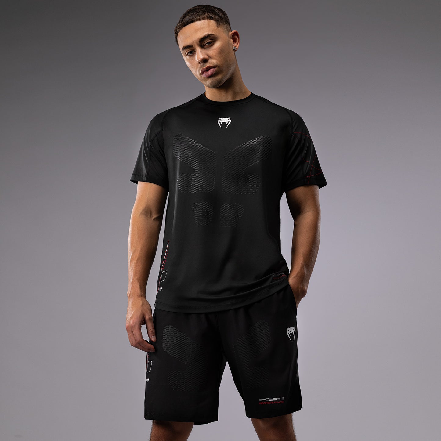 Venum Tactical XT Camiseta Dry Tech Hombre - Negra/Roja Fuego