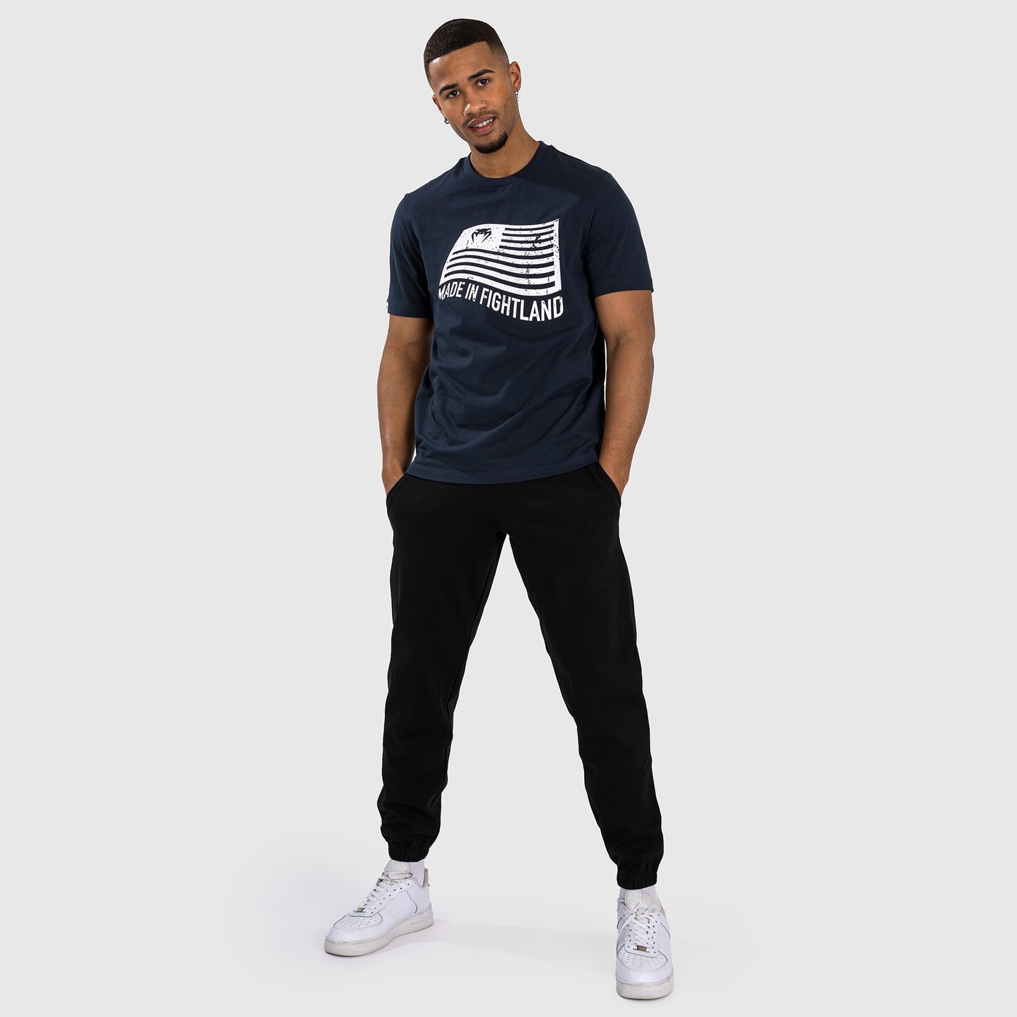 Venum Made in Fightland Camiseta - Azul Marino/Blanco