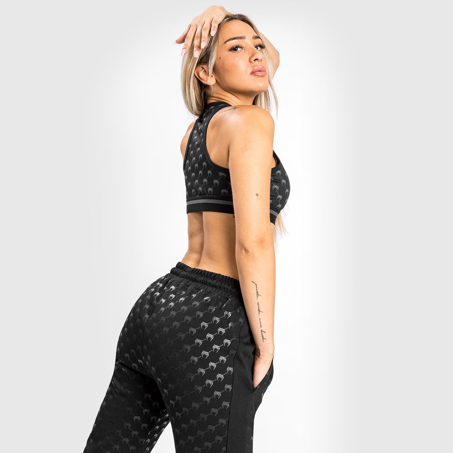 Pantalones de Jogging Venum Monogram para Mujer – Negro/Oro Rosa