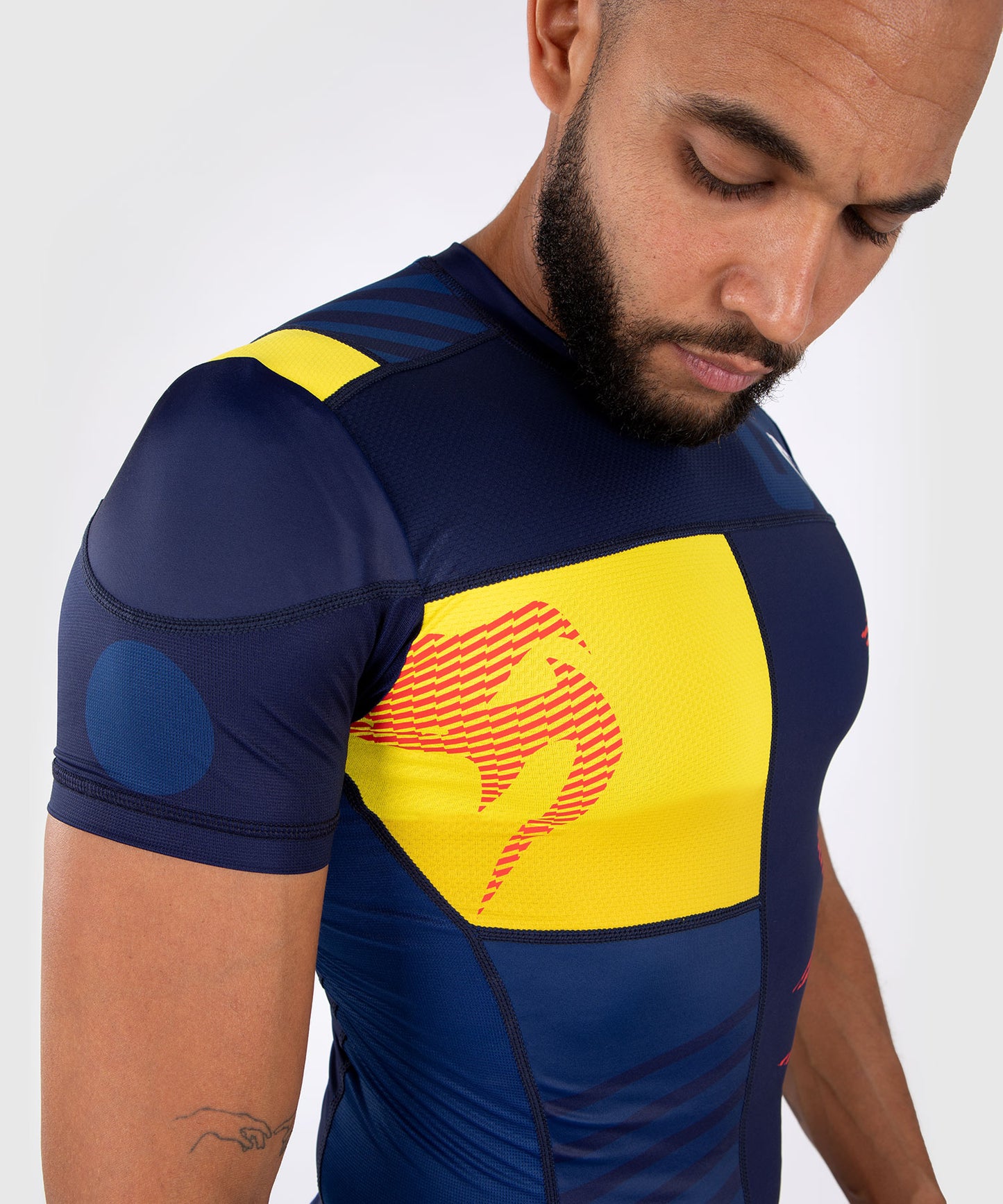 Venum Sport 05 Camiseta de Compresión de Manga Corta - Azul/Amarillo