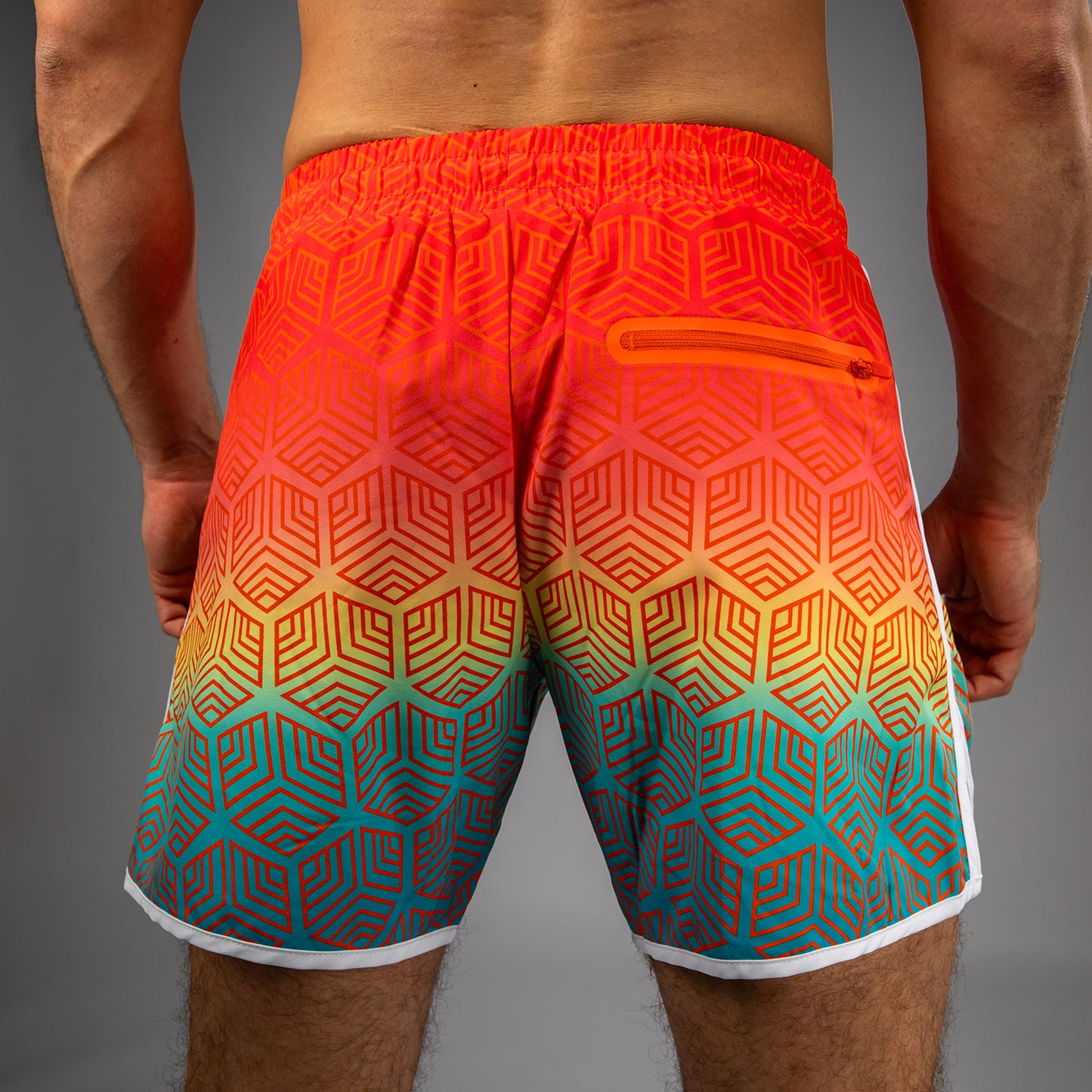 Venum Octane Pantalones Cortos de Playa - Naranja Atardecer/Azul Cielo