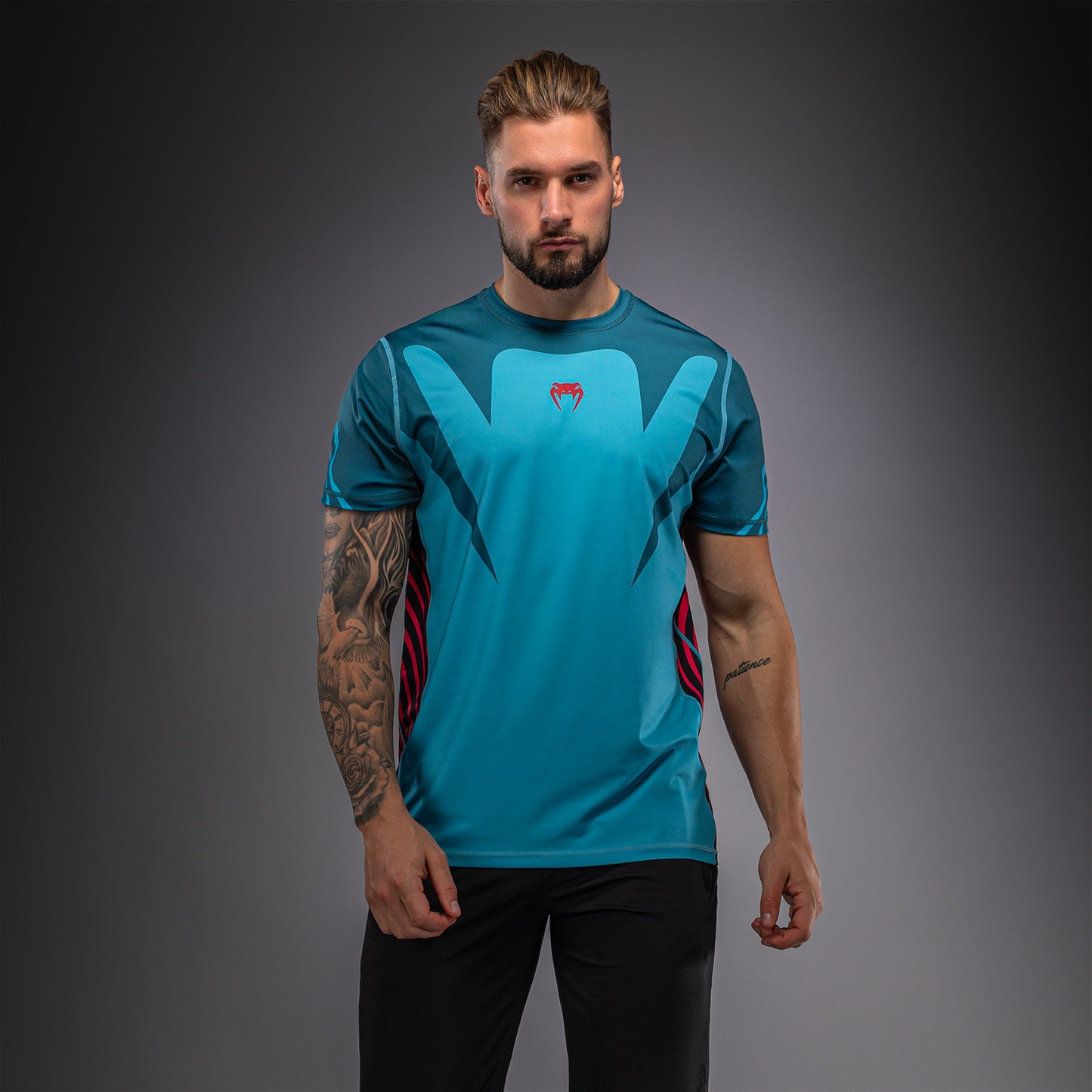 Venum Attack Camiseta Dry Tech – Turquesa/Rojo