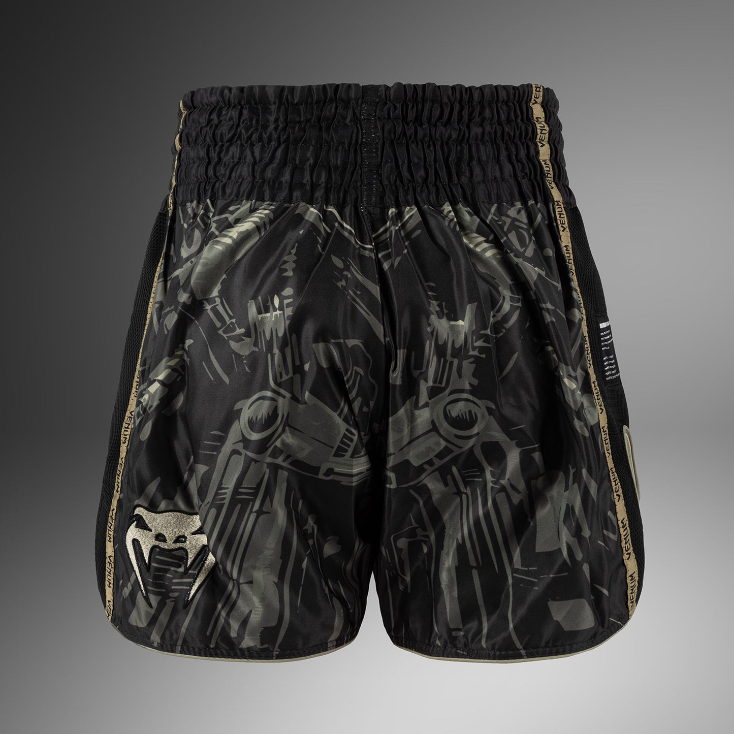 Venum Invader Pantalones Cortos de Muay Thai - Negro/Sand