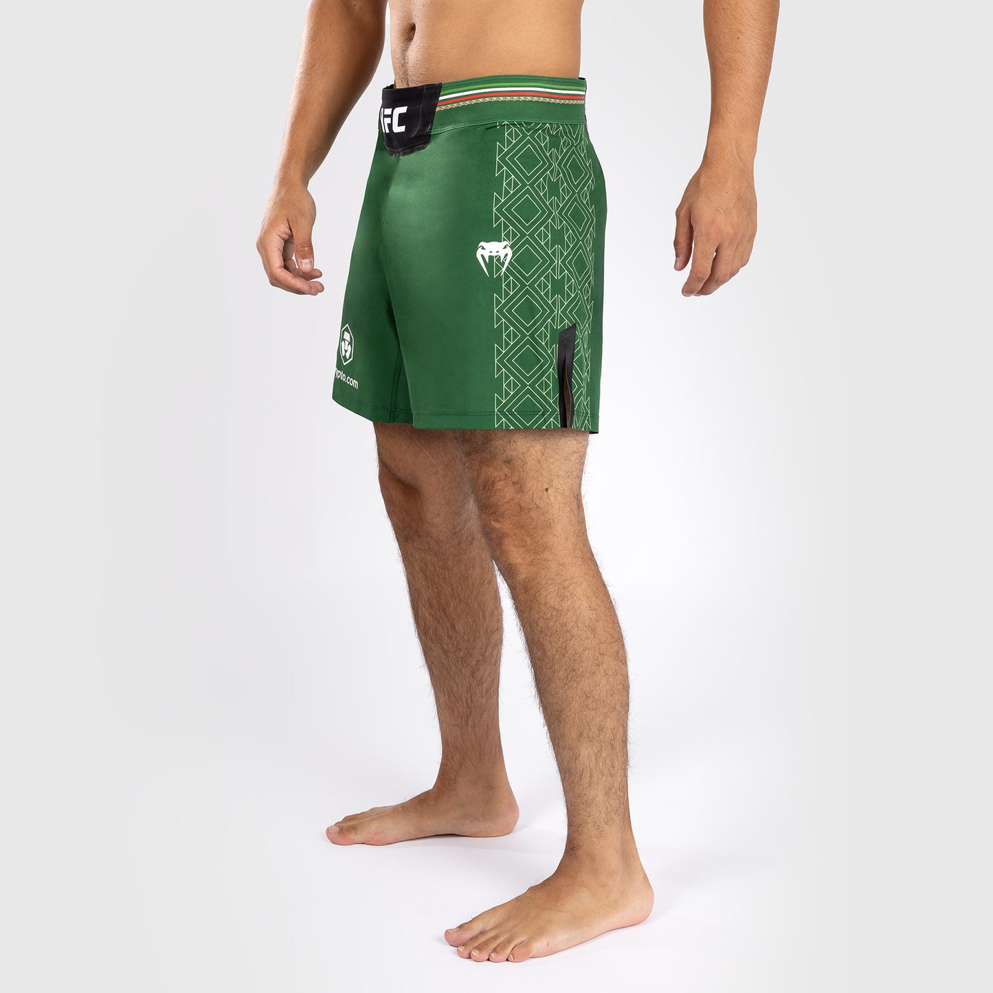 Noche UFC by Venum Authentic Fight Night Shorts de combate para hombre - Corte corto - Verde