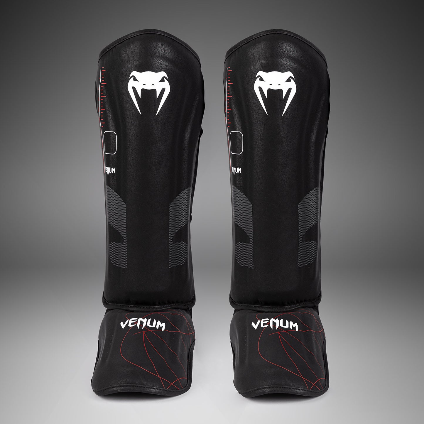 Venum Tactical XT Espinilleras - Negro/Rojo Fuego