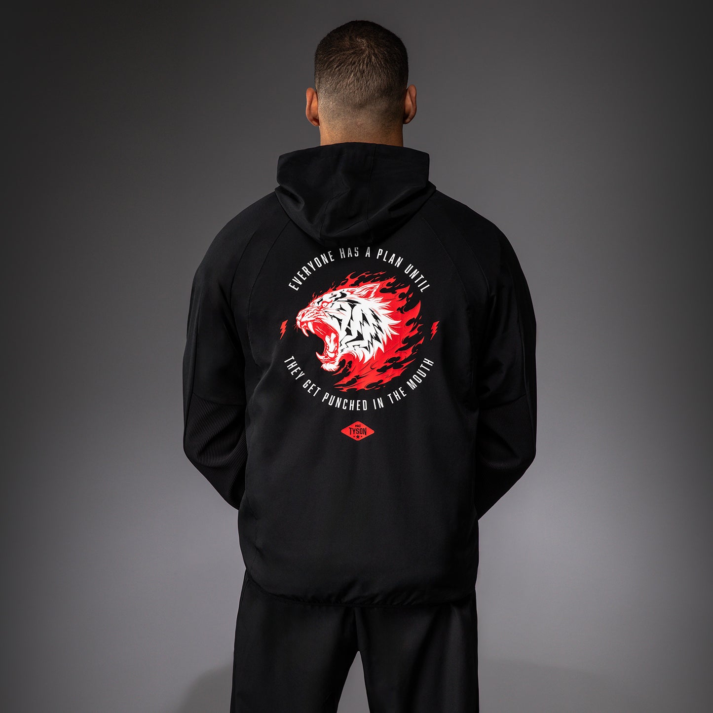 Venum x Mike Tyson Tiger Track Jacket - Negro Profundo/Rojo Intenso