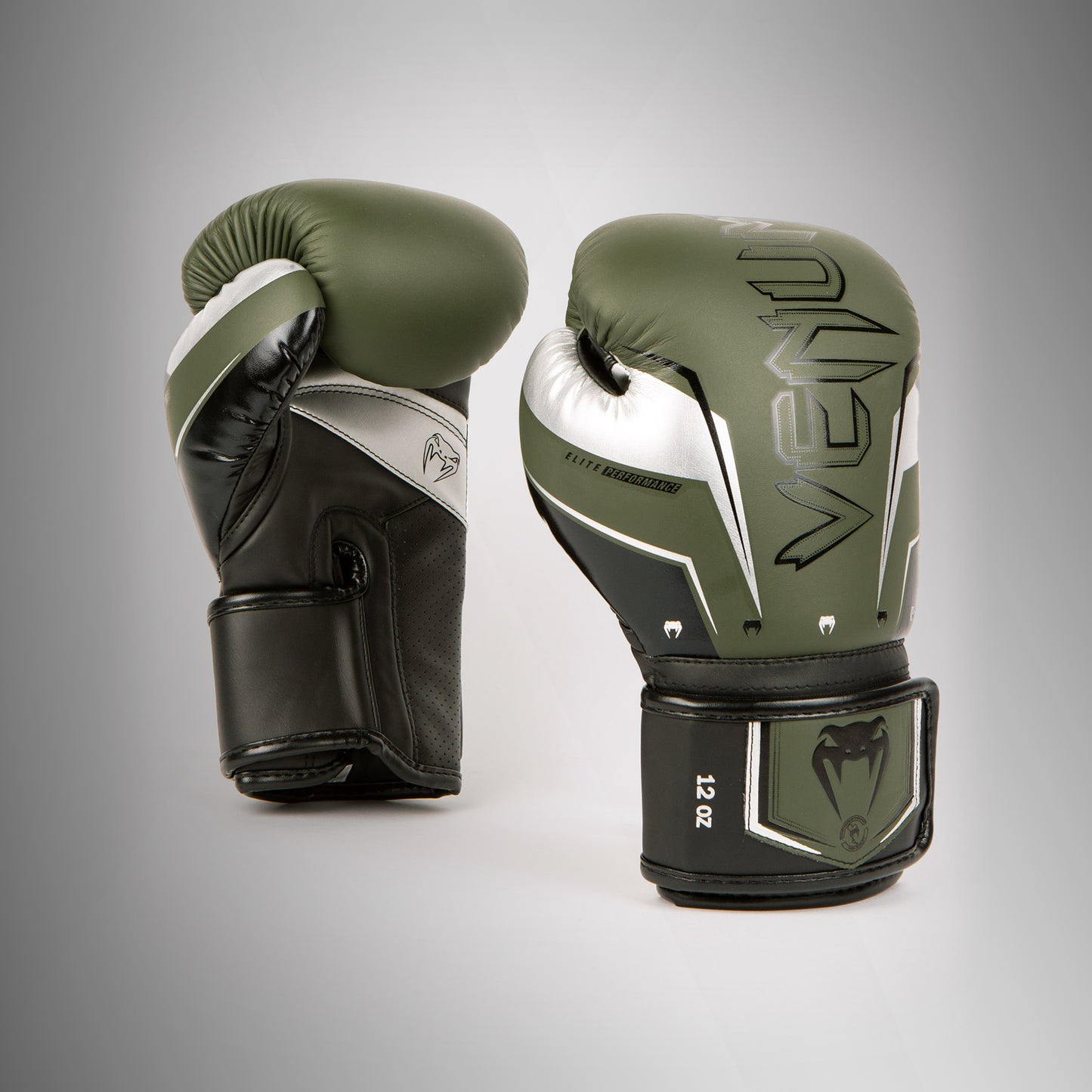 Guantes de boxeo Venum Elite Evo - Caqui/Plateado