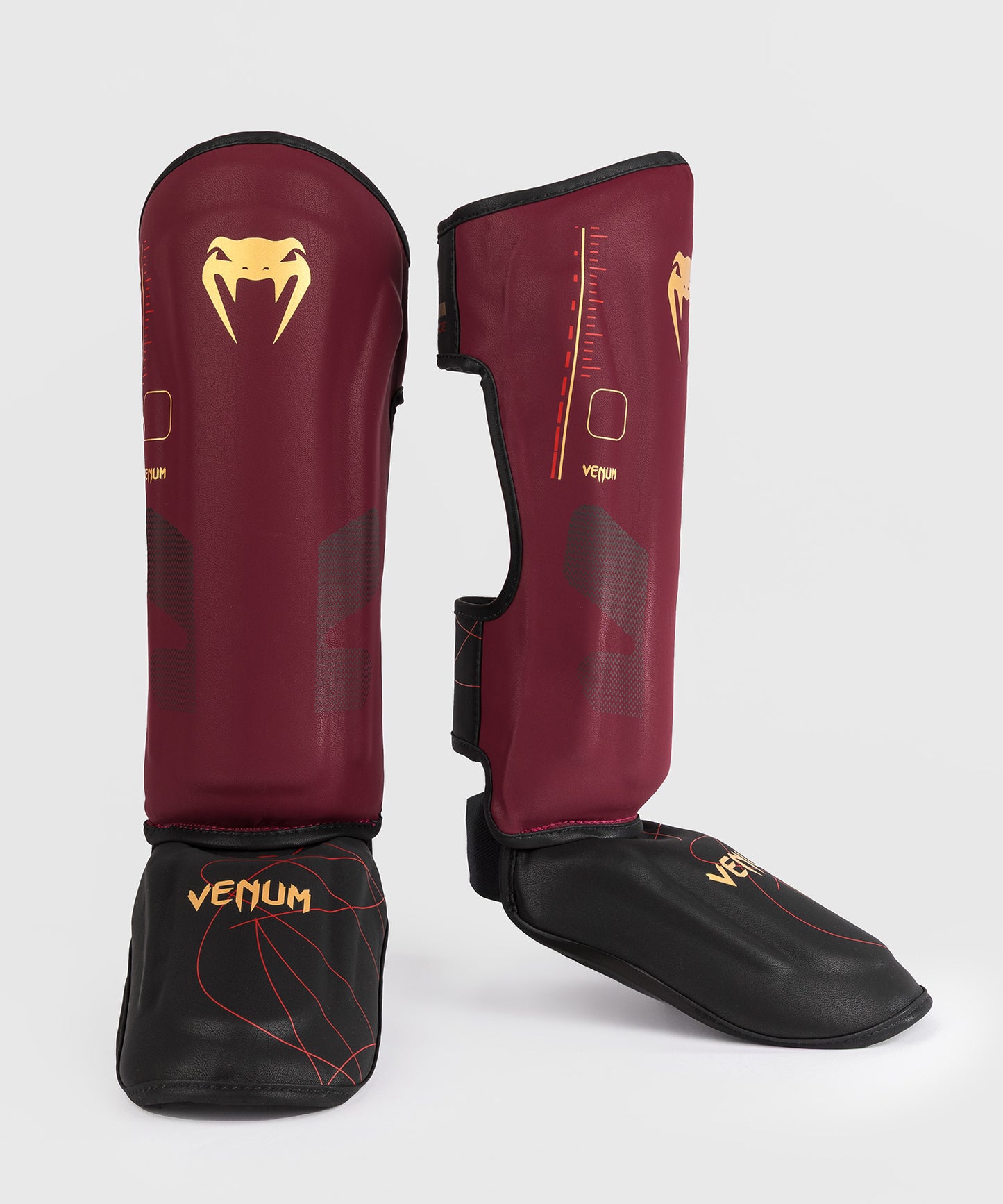 Venum Tactical XT Espinilleras - Negro/Burdeos/Oro