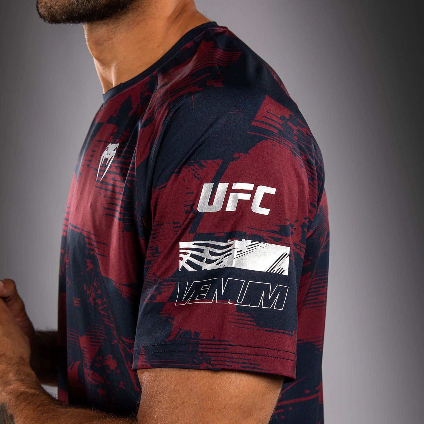 UFC Zenith by Venum Authentic Fight Week Camiseta de manga corta Performance Hombre - Azul marino/Burdeos/Plateado