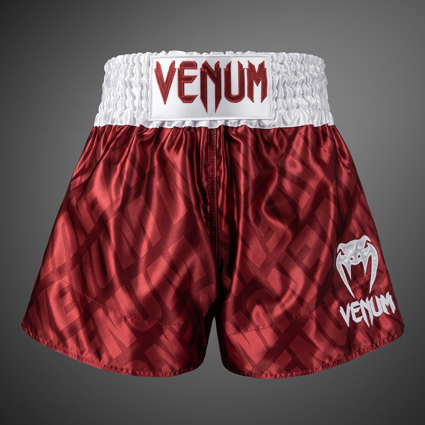 Venum Contender XT Pantalones Cortos Muay Thai – Rojo Cereza/Blanco