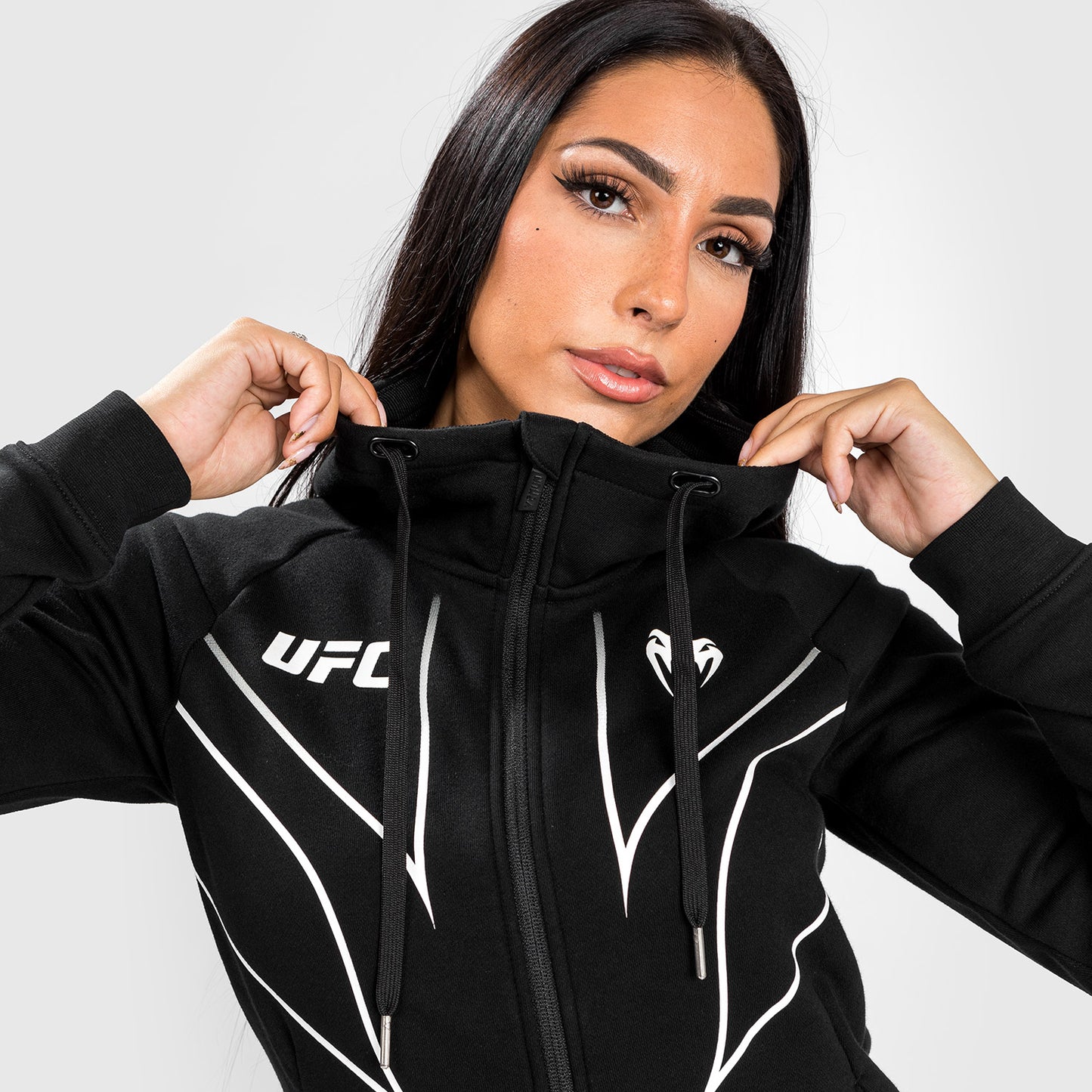Replica de UFC Venum Fight Night 2.0 Sudadera con cremallera para mujer - Negra