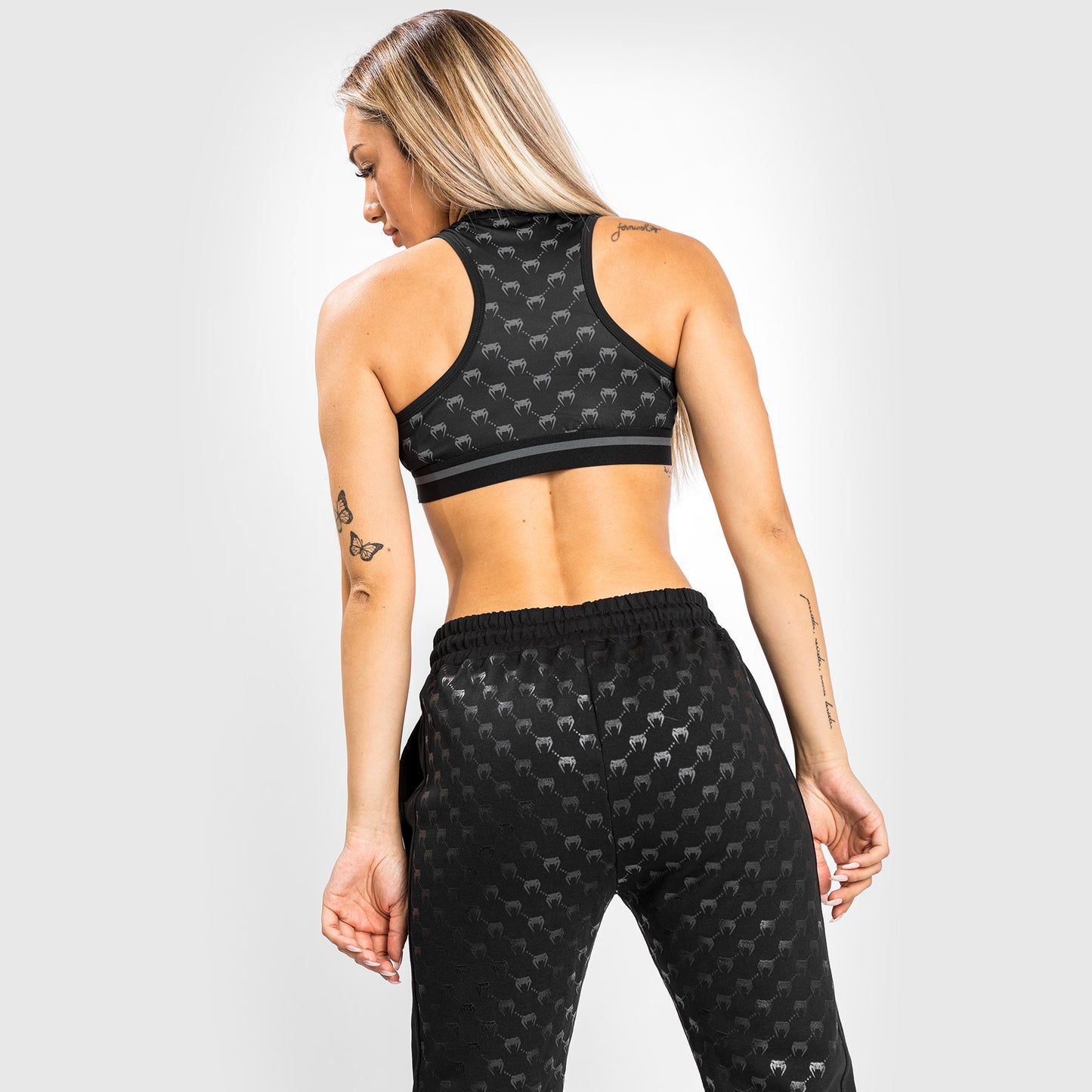 Pantalones de Jogging Venum Monogram para Mujer – Negro/Oro Rosa