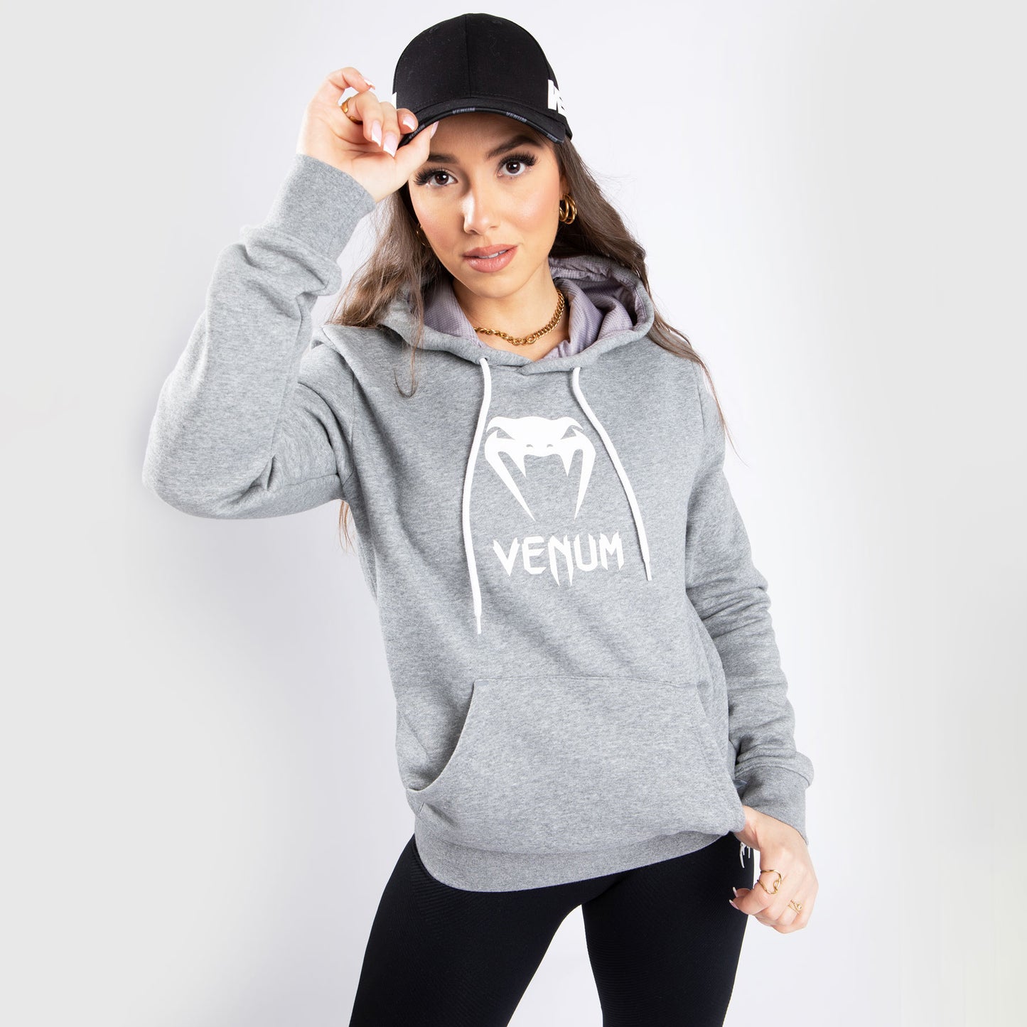 Sudadera con capucha Venum Classic - De mujer - Gris Claro Jaspeado