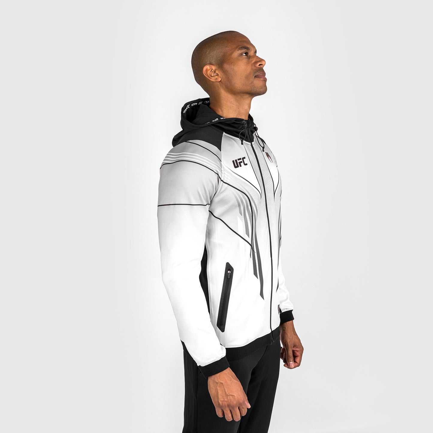 Sudadera con capucha personalizada UFC Venum Authentic Fight Night 2.0 para hombre - Blanco