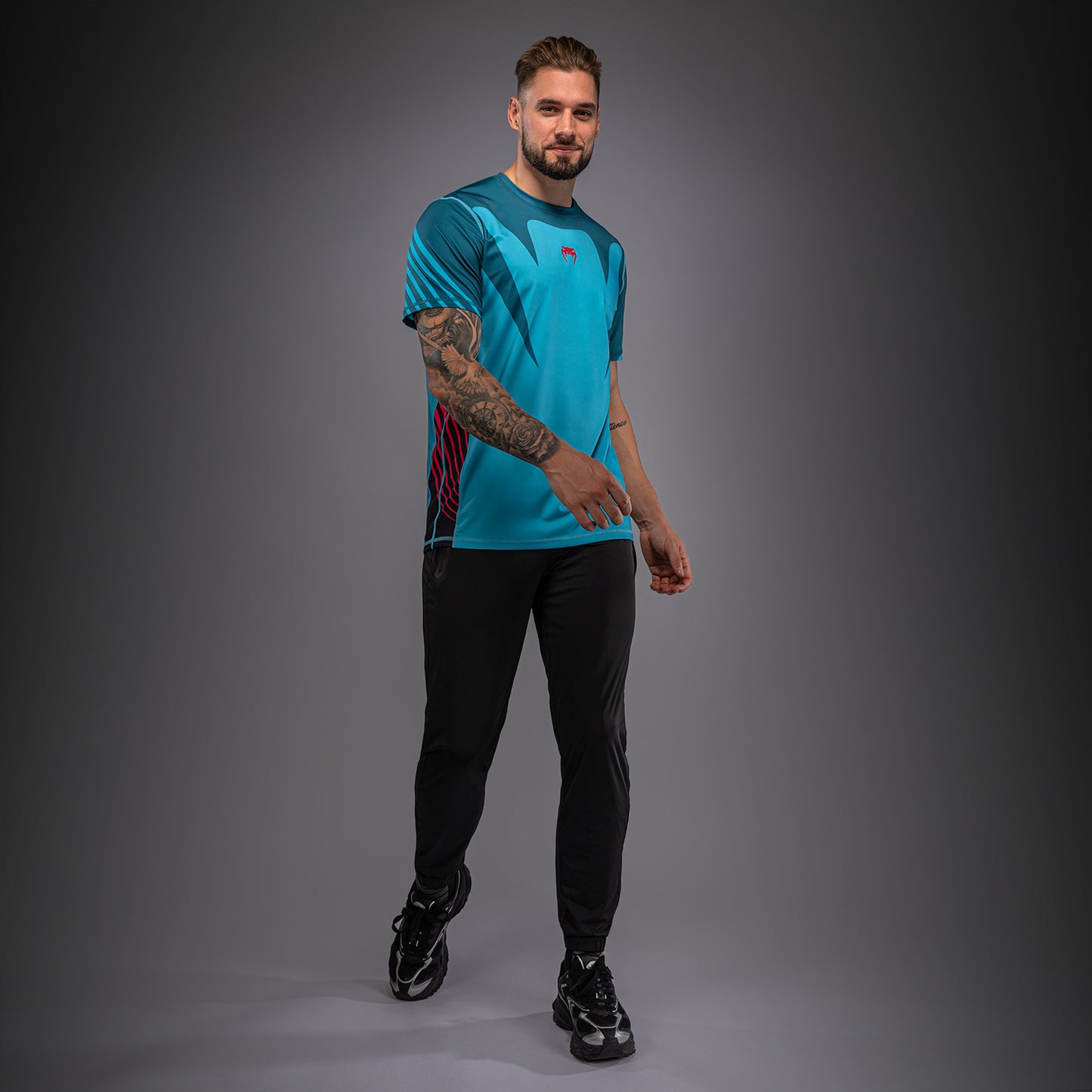 Venum Attack Camiseta Dry Tech – Turquesa/Rojo