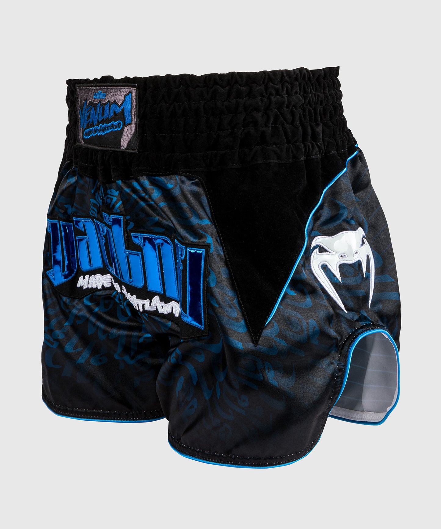 Venum Attack Pantalones cortos de Muay Thai - Negro/Azul