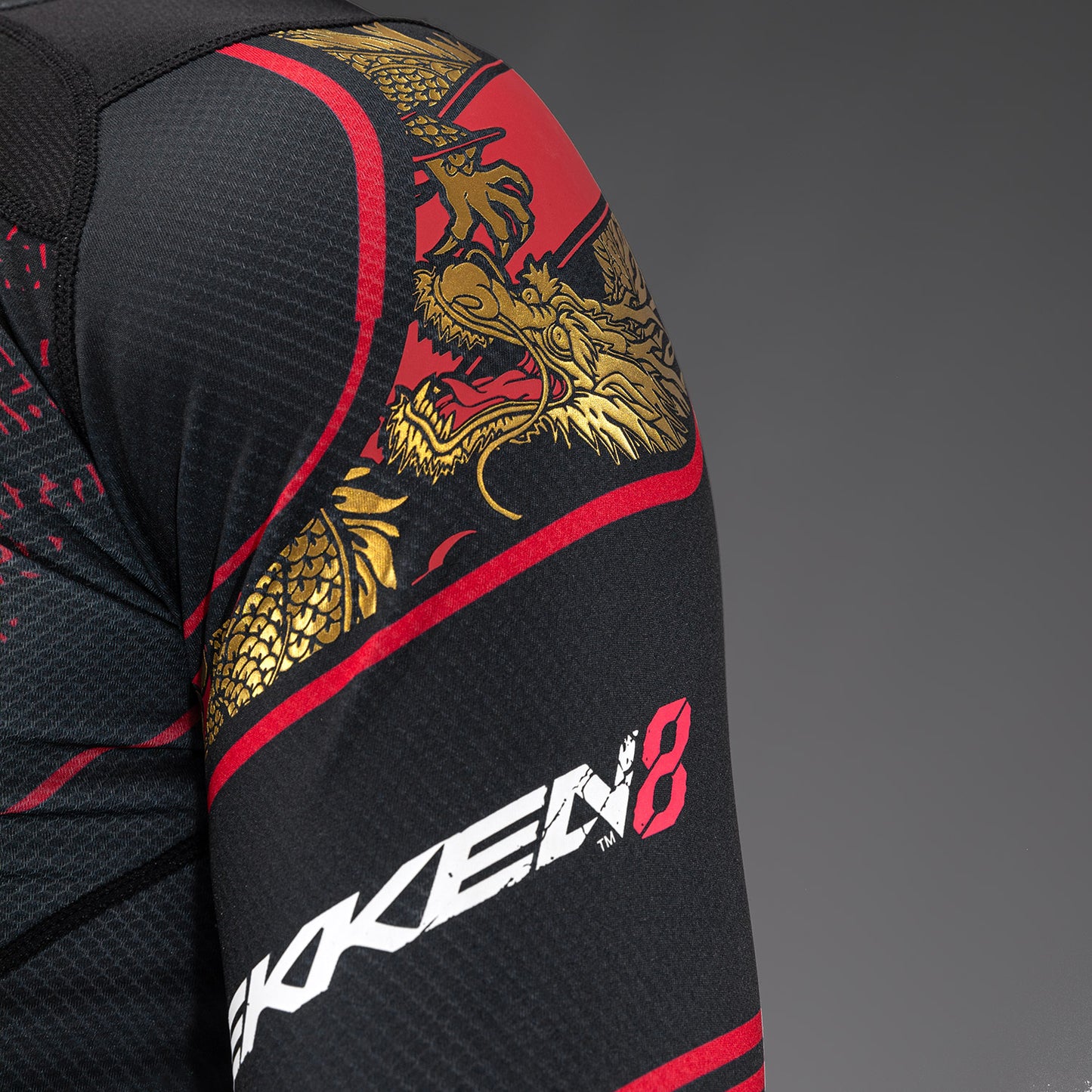 Venum x TEKKEN 8 - Marshall Law Rashguard - Negro/Rojo/Dorado