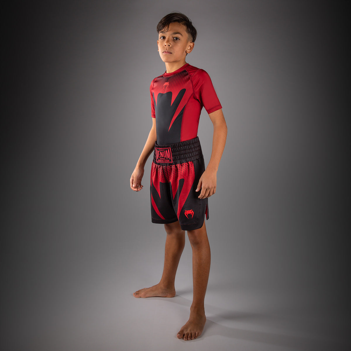 Venum Attack Short de Boxeo para Niño - Negro/Rojo