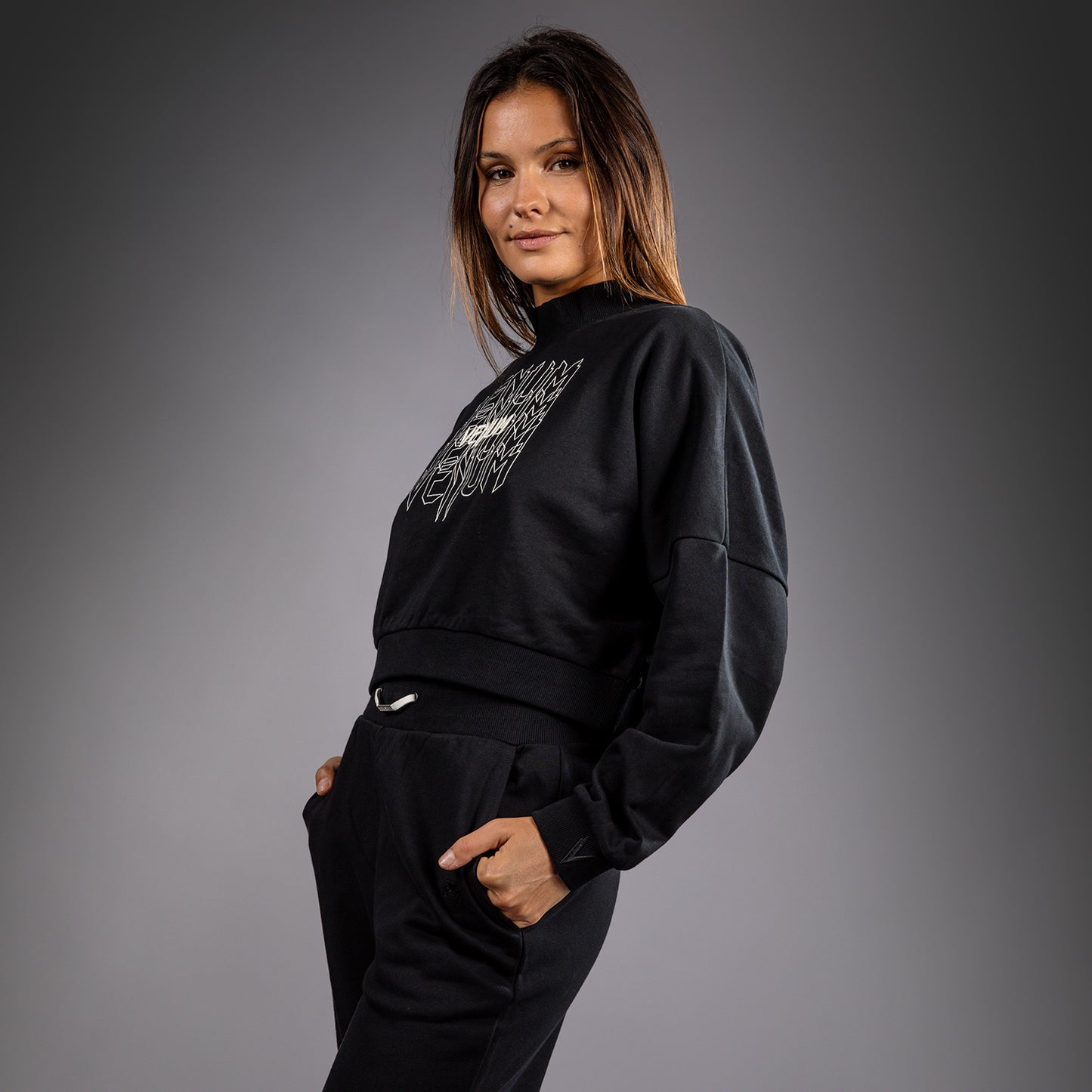 Venum Pulse Sudadera Cortada para Mujer - Negro/Blanco