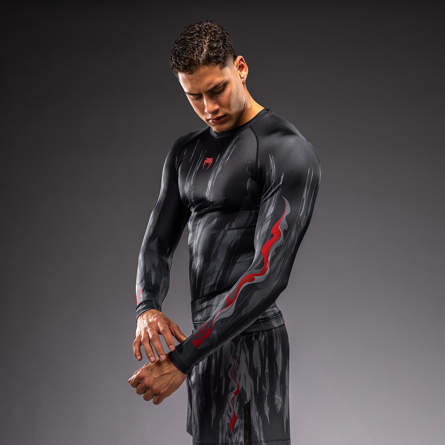 Venum Demon Rashguard de Manga Larga - Negro/Gris