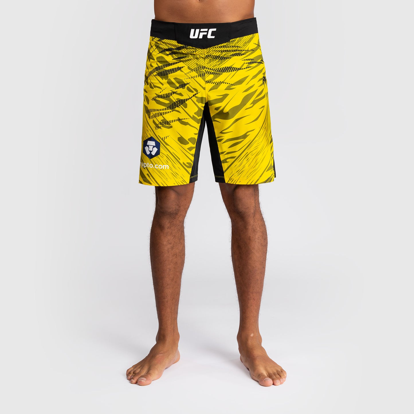 UFC Fusion by Venum Personalizados Authentic Fight Night Shorts de Lucha para Hombre - Ajuste Largo - Amarillo
