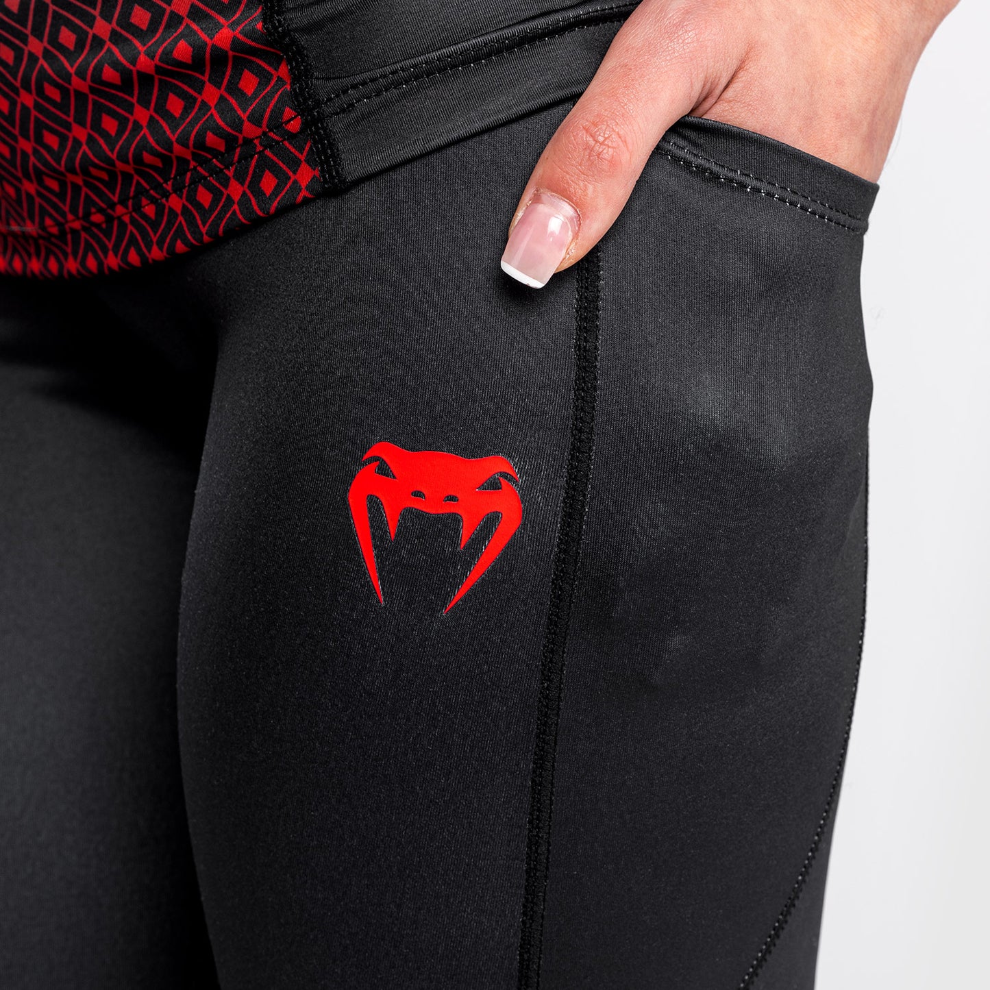 Leggings Venum UFC Performance Institute - Negro/Rojo