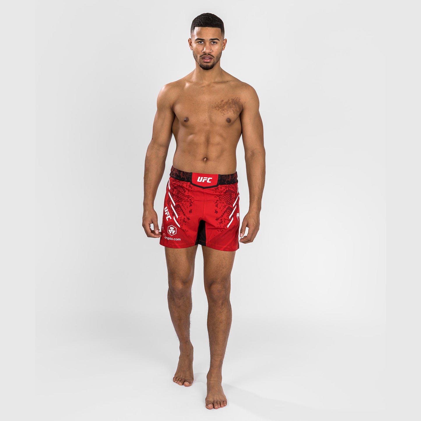 Pantalón corto de lucha UFC Adrenaline by Venum Personalized Authentic Fight Night para hombre - Corte corto – Rojo