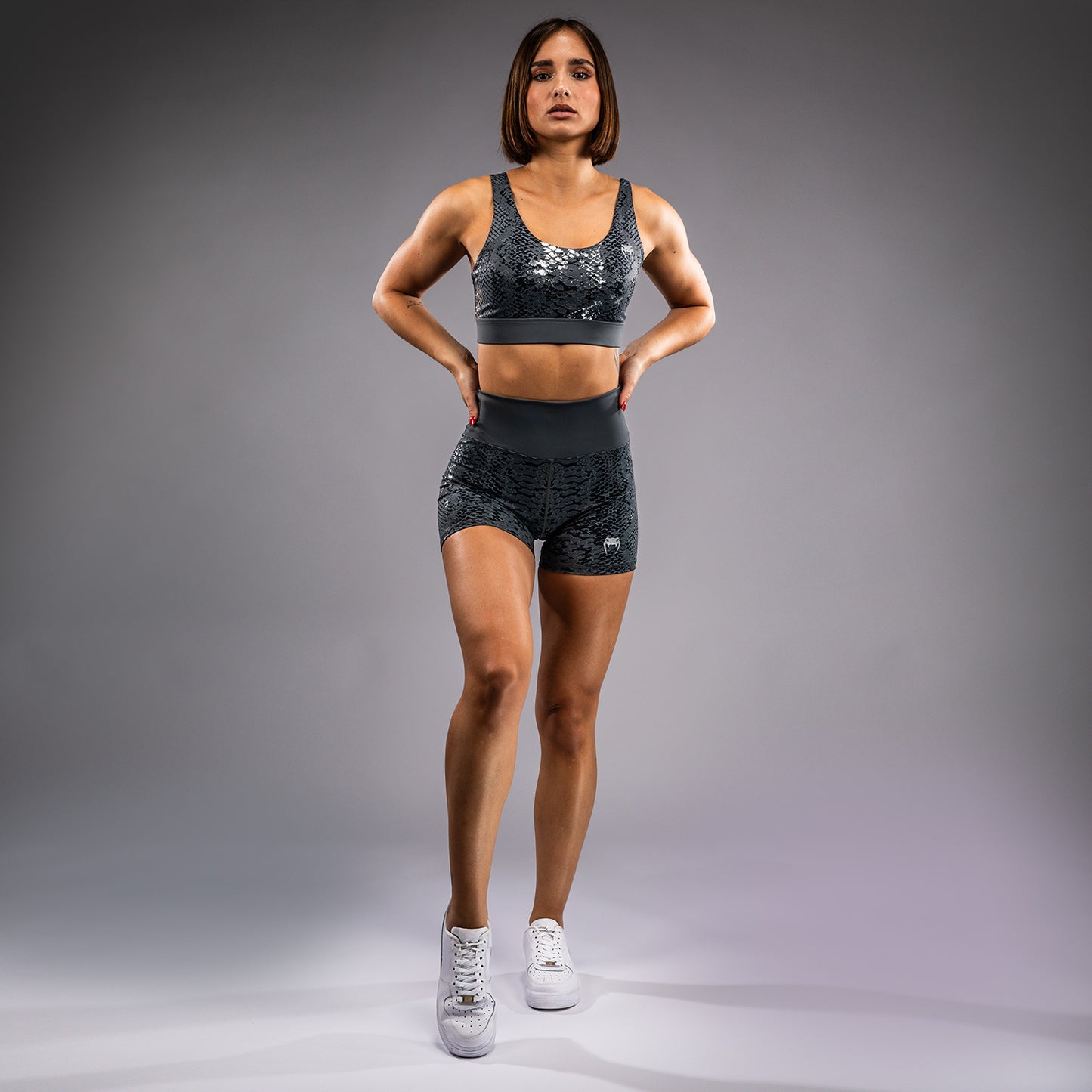 Venum Amazonia Pantalones Cortos de Compresión para Mujer - Gris Oscuro