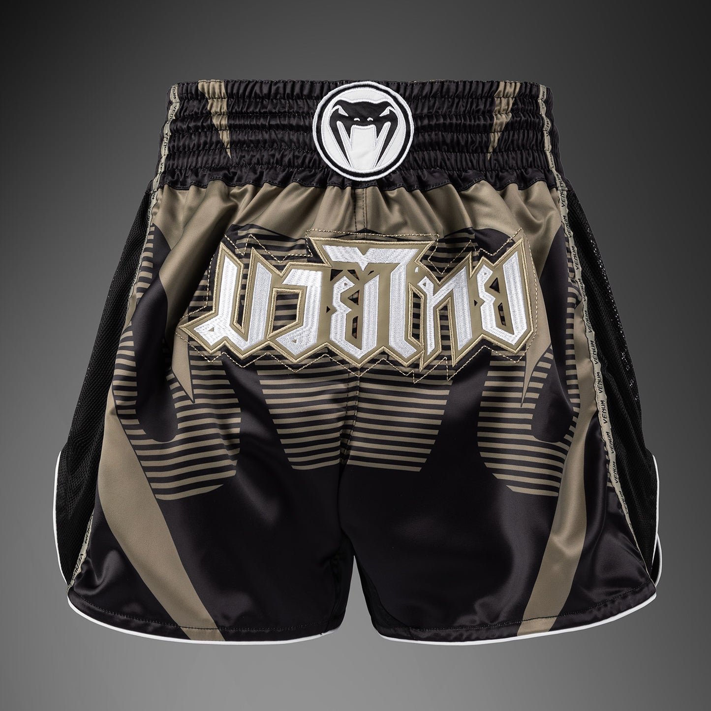 Venum Adrenaline Pantalones Cortos Muay Thai – Negro/Arena