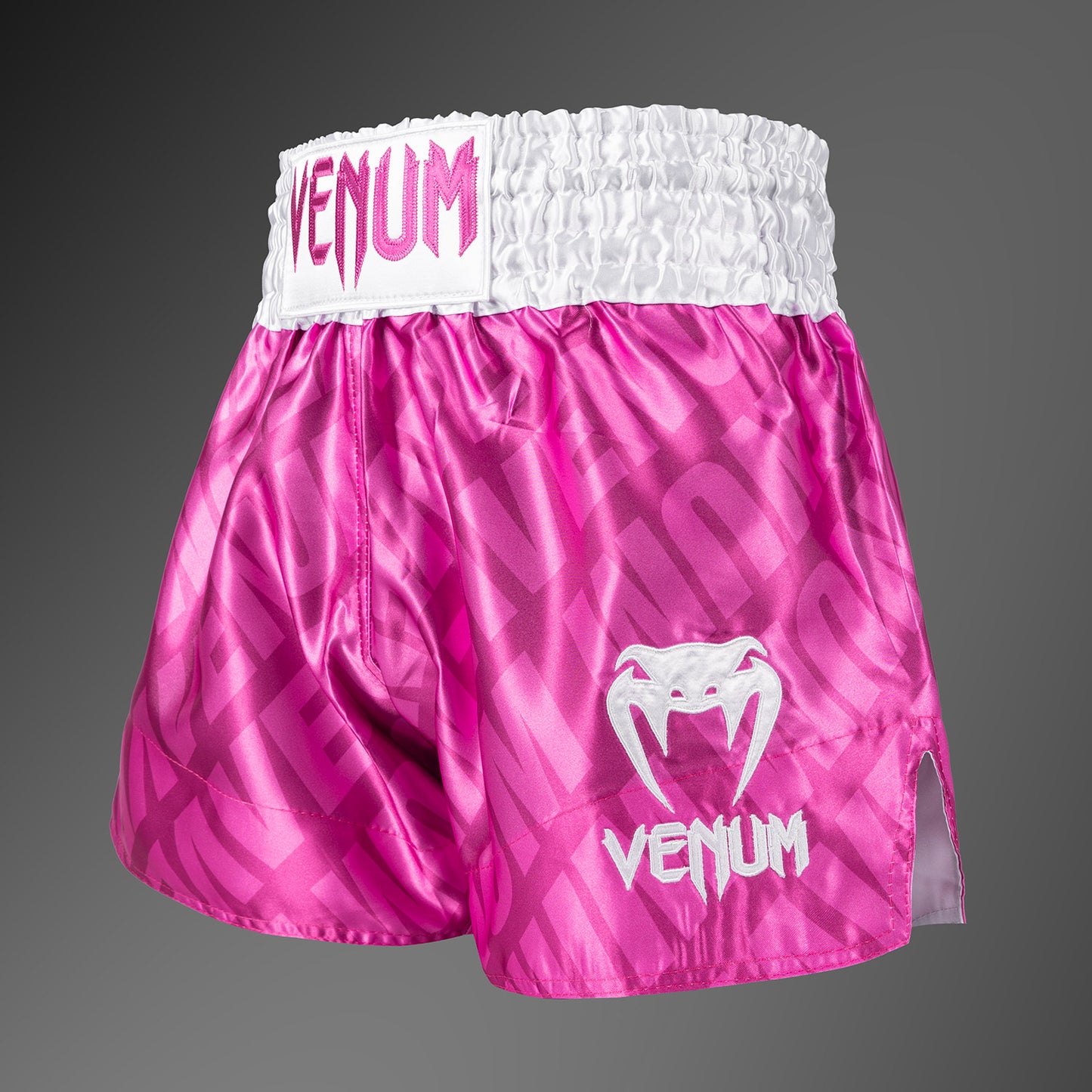 Venum Contender XT Pantalones Cortos Muay Thai - Rosa Chicle/Blanco