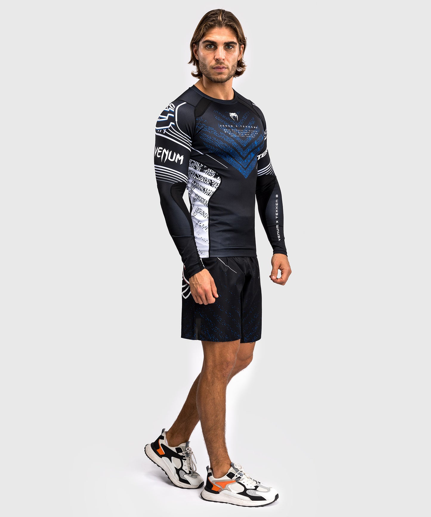 Venum x TEKKEN 8 - Jin Kazama Rashguard - Azul/Negro/Blanco