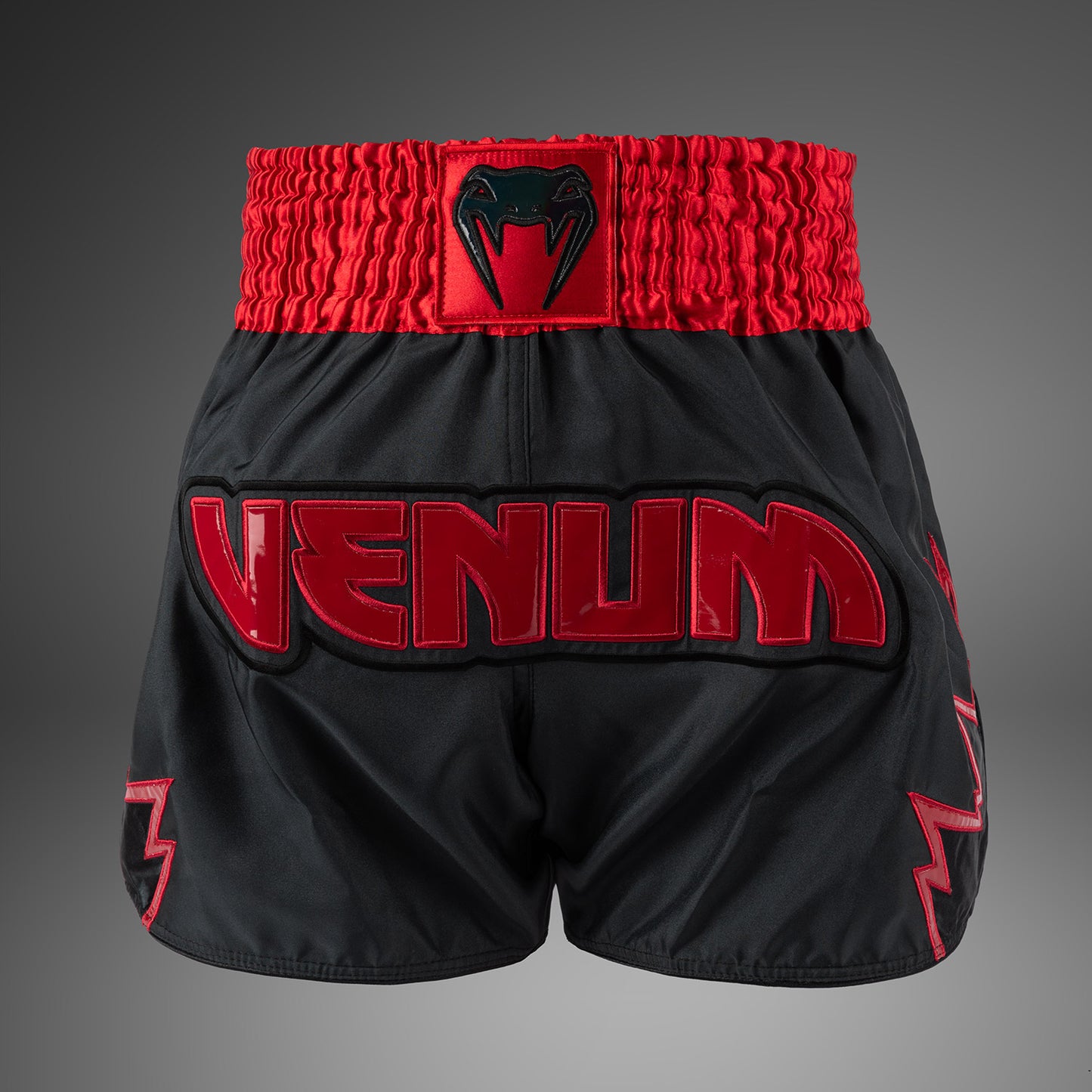 Venum Inferno Pantalones Cortos de Muay Thai - Gris Carbón/Rojo