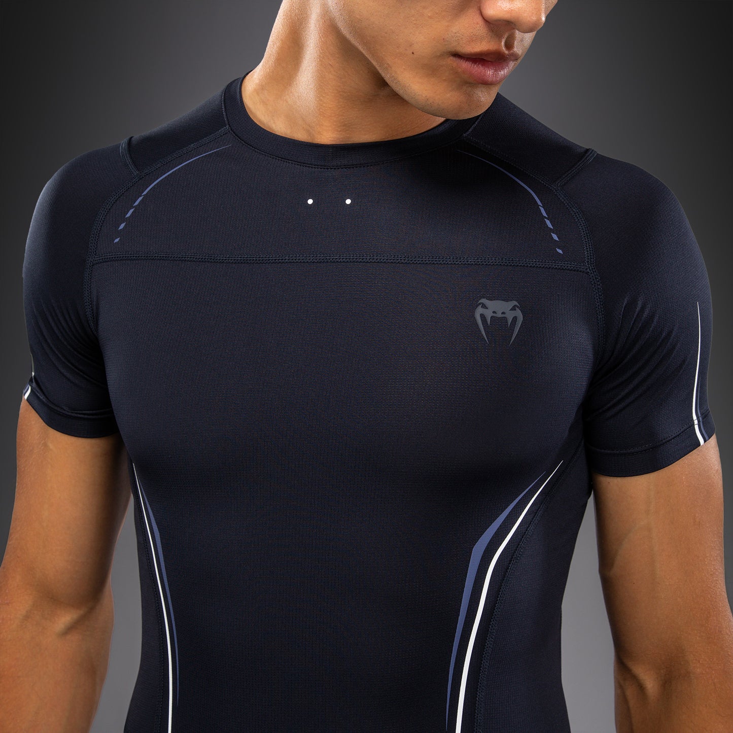 Venum G-Core Rashguard Manga Corta - Azul Marino/Blanco