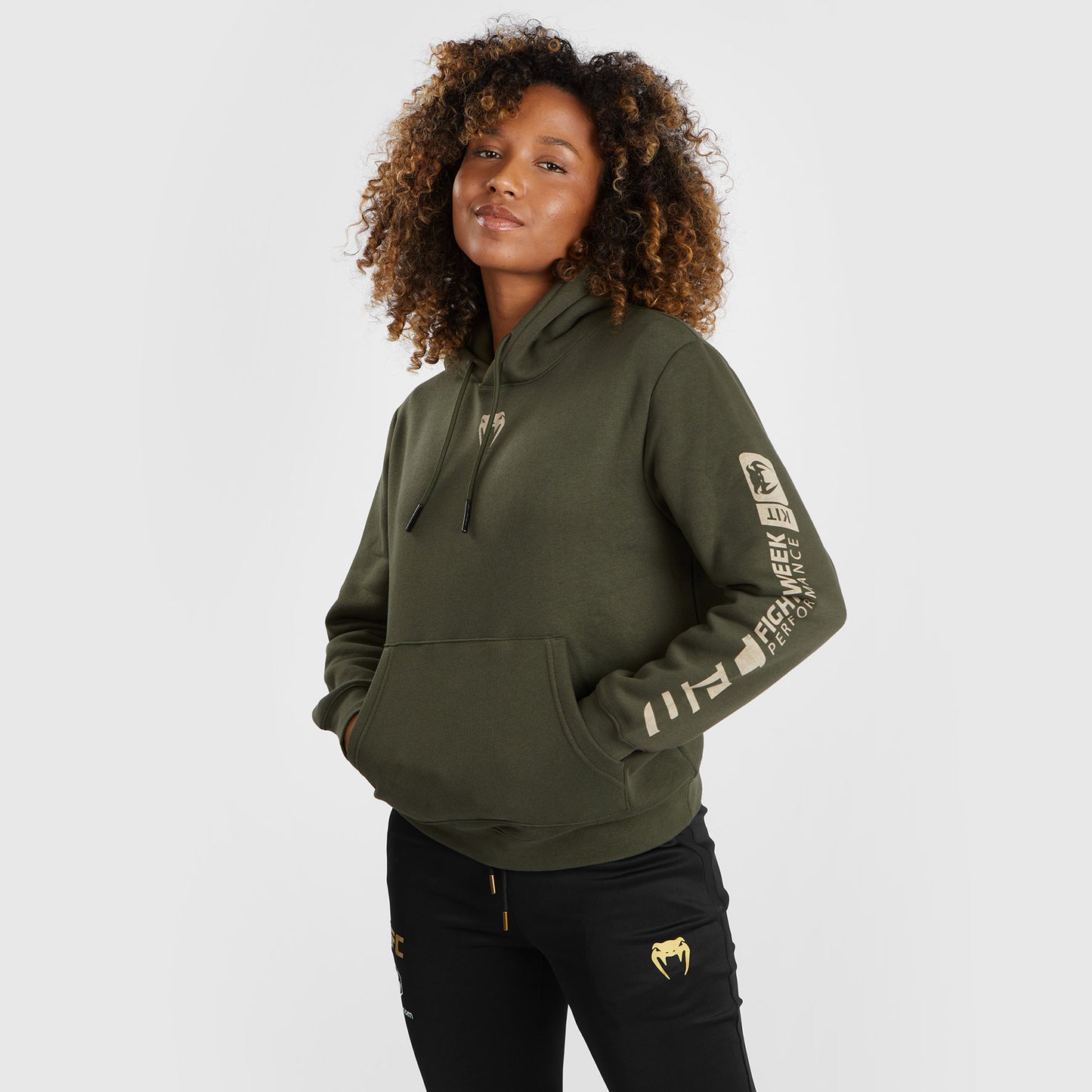 UFC Adrenaline by Venum Fight Week Sudadera con Capucha para Mujer - Caqui