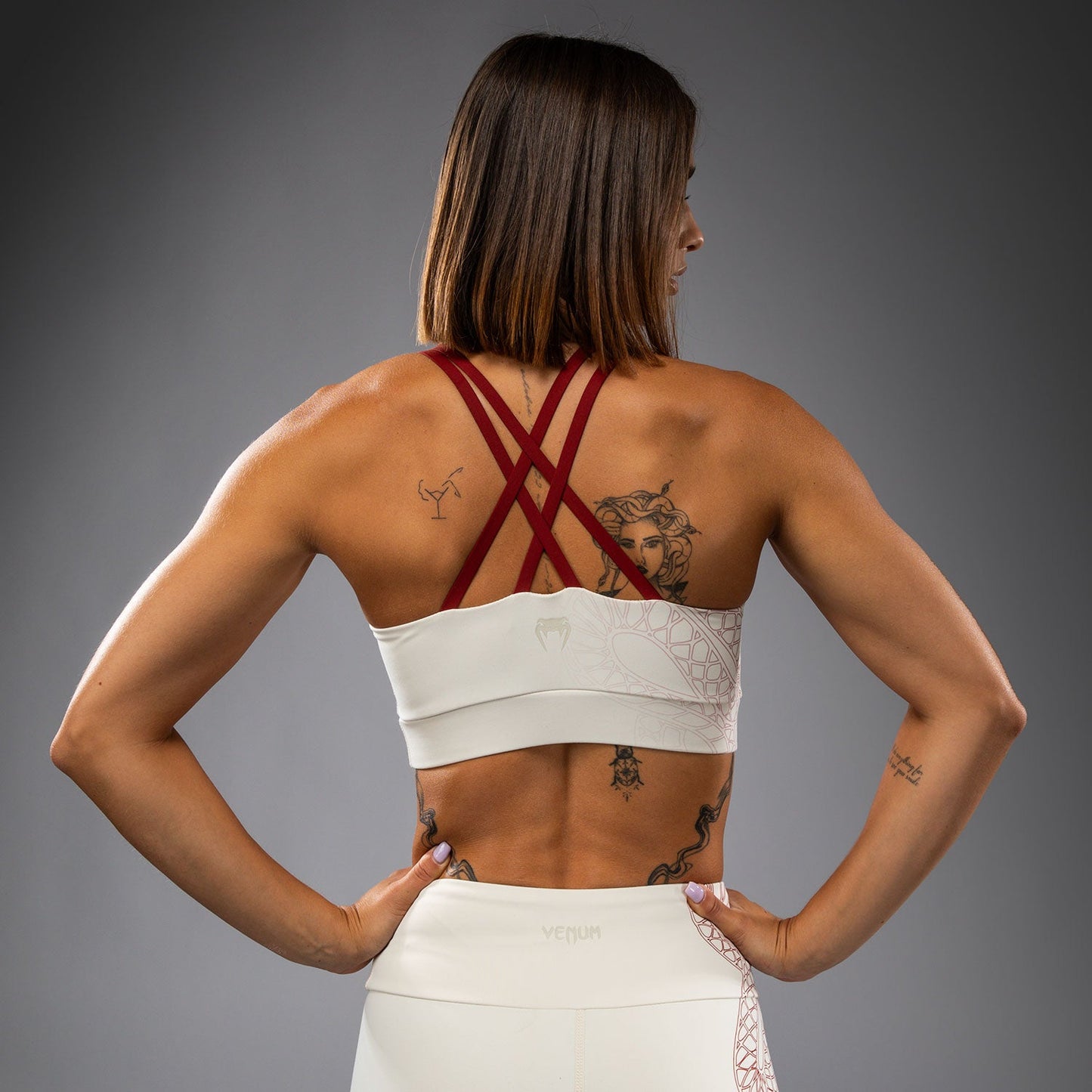 Venum Serpenti Sujetador Deportivo Mujer – Marfil/Burdeos