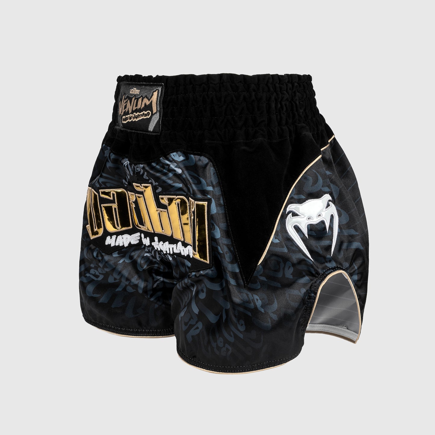 Venum Attack Shorts de Muay Thai - Negro/Gris