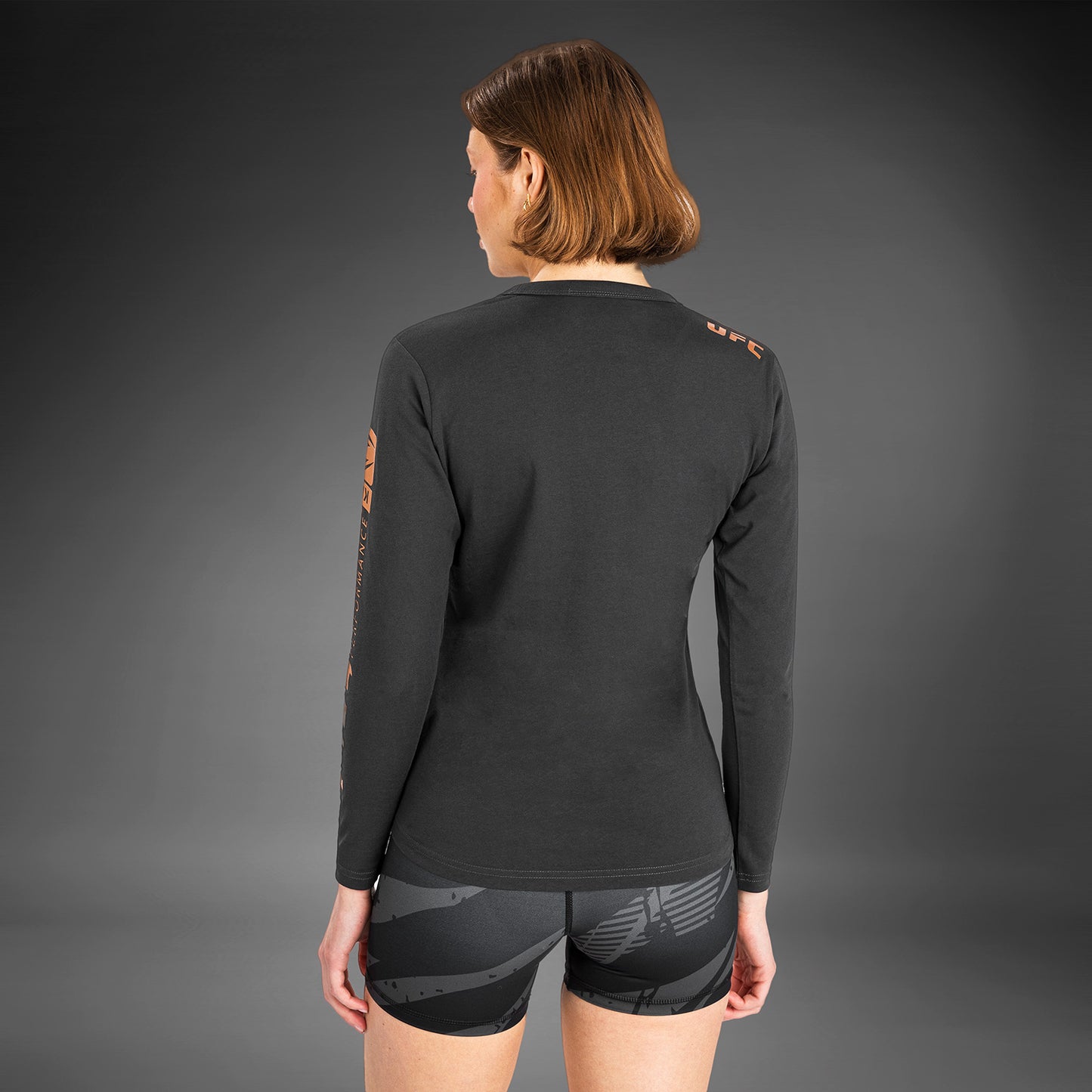 UFC Adrenaline By Venum Fight Week Camiseta de Algodón de Manga Larga para Mujer - Gris Antracita