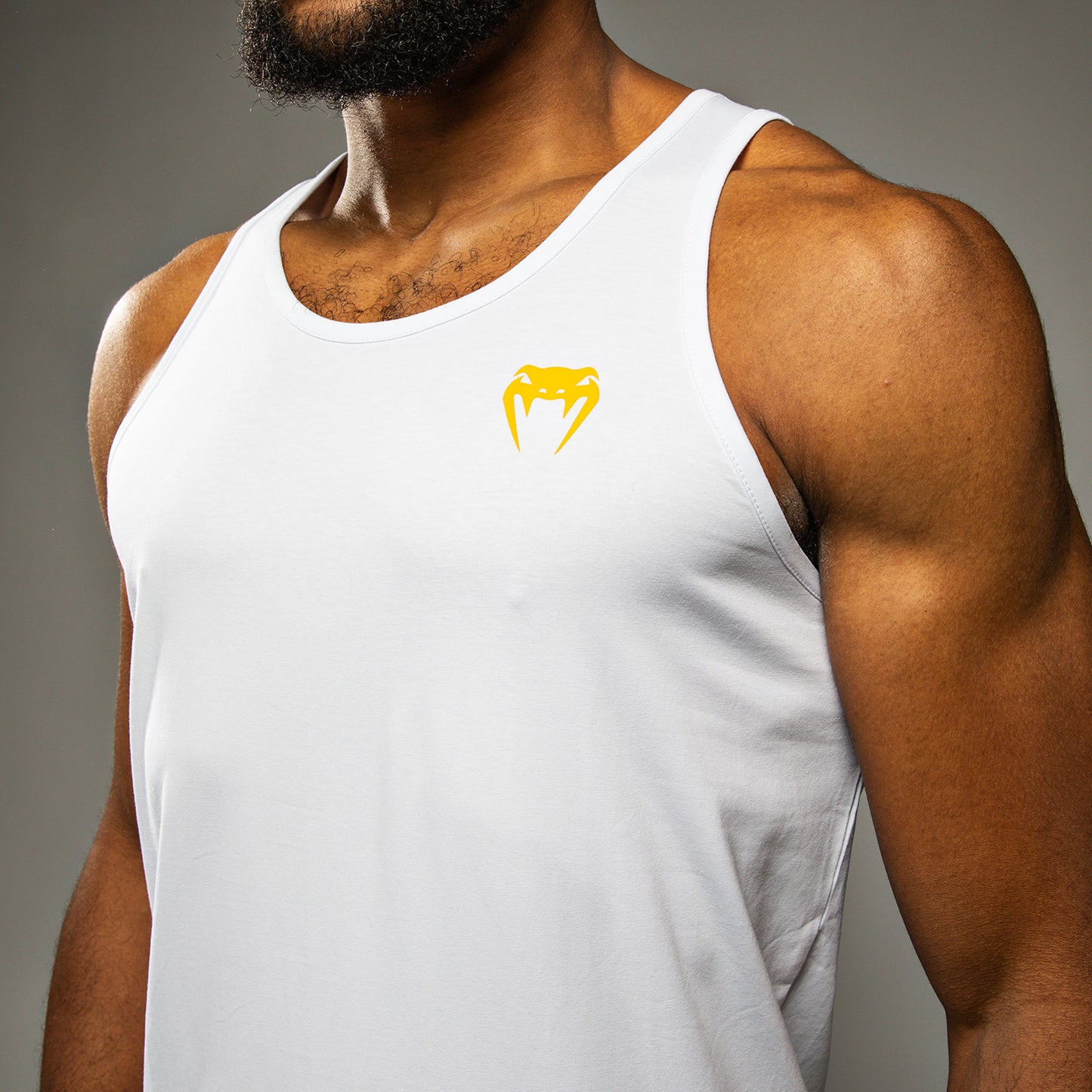 Venum Octane Camiseta Sin Mangas - Blanco/Amarillo Vibrante