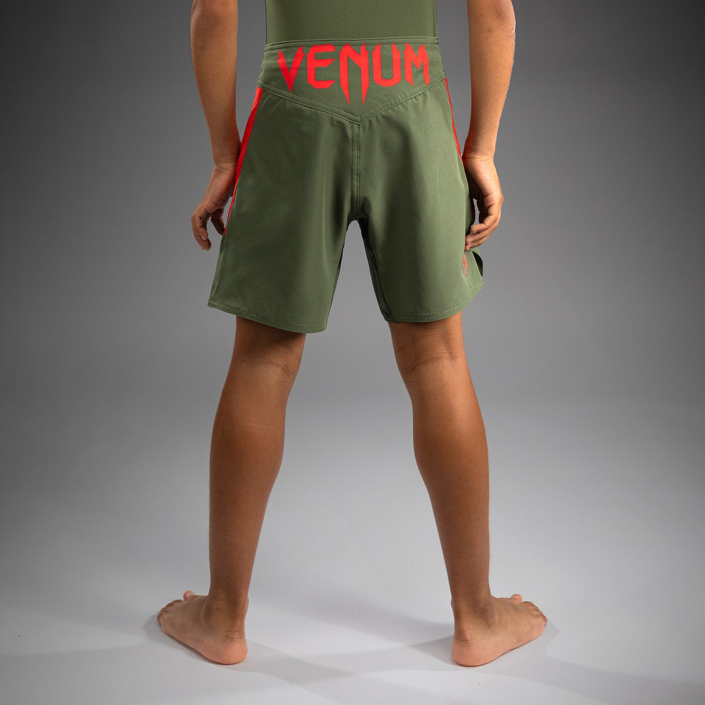 Venum Light Pantalones de Lucha para Niños - Verde Ejército/Naranja
