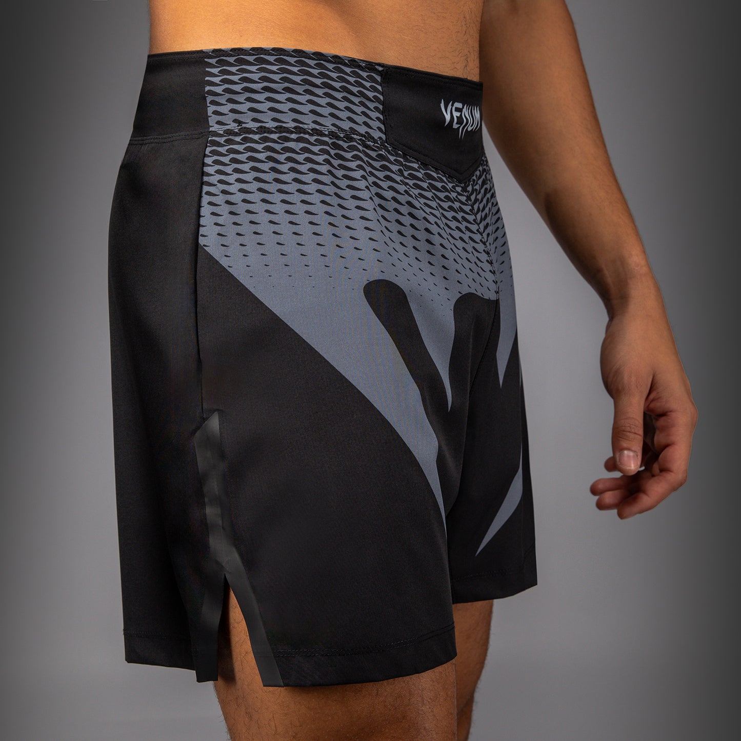 Venum No Gi Fightshorts Pantalones Cortos de Lucha - Negro/Gris Plata