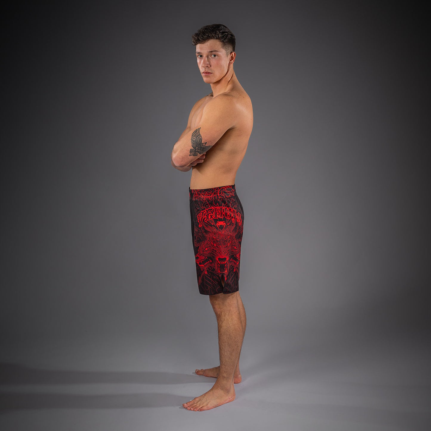 Venum Wolf Atak Short de Combate – Negro/Rojo